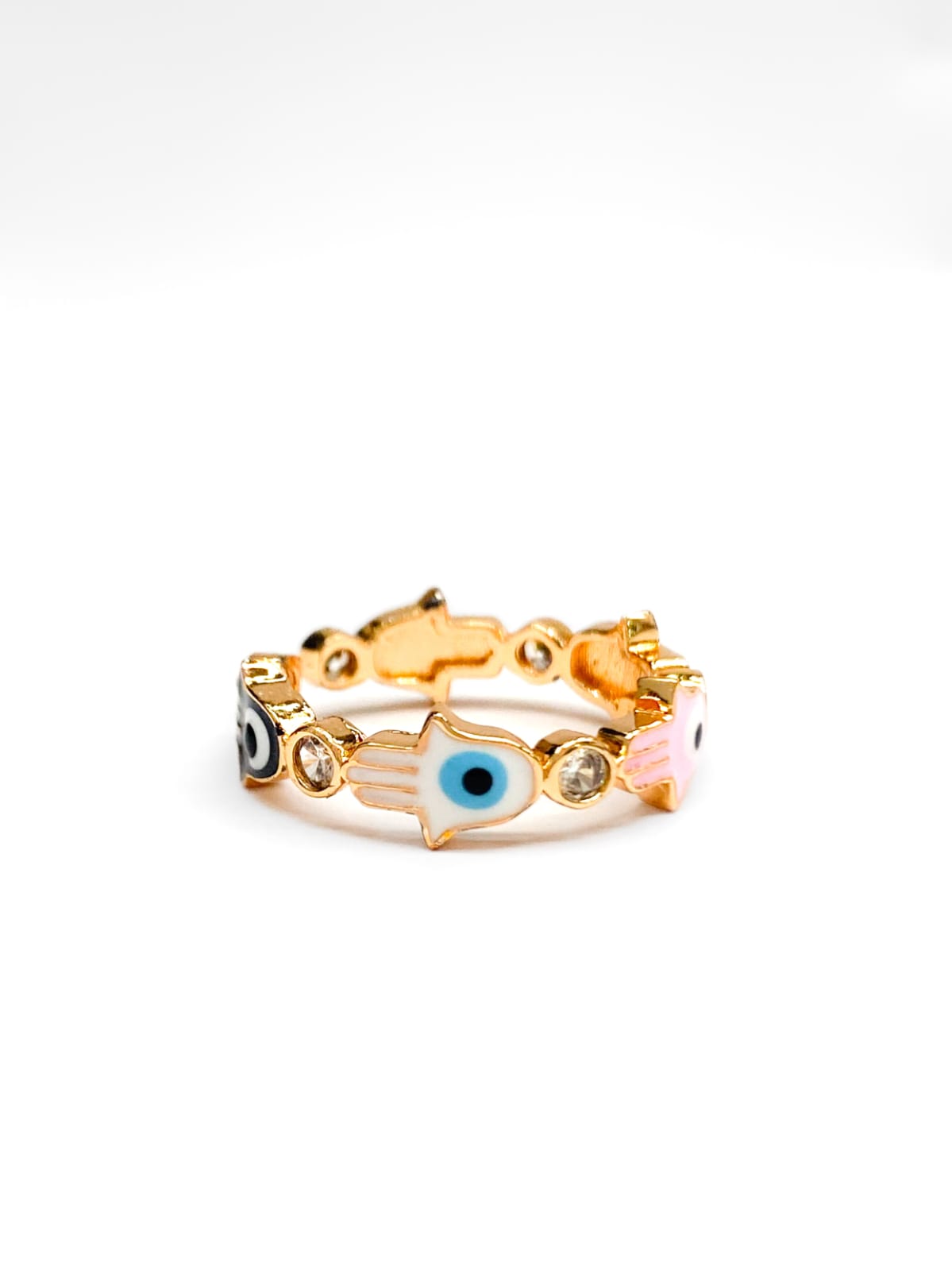 Anillo Ojo Turco Ajustable M7 Oro Laminado