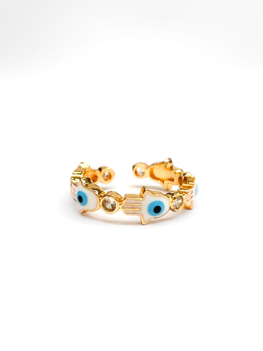Anillo Ojo Turco Ajustable M7 Oro Laminado