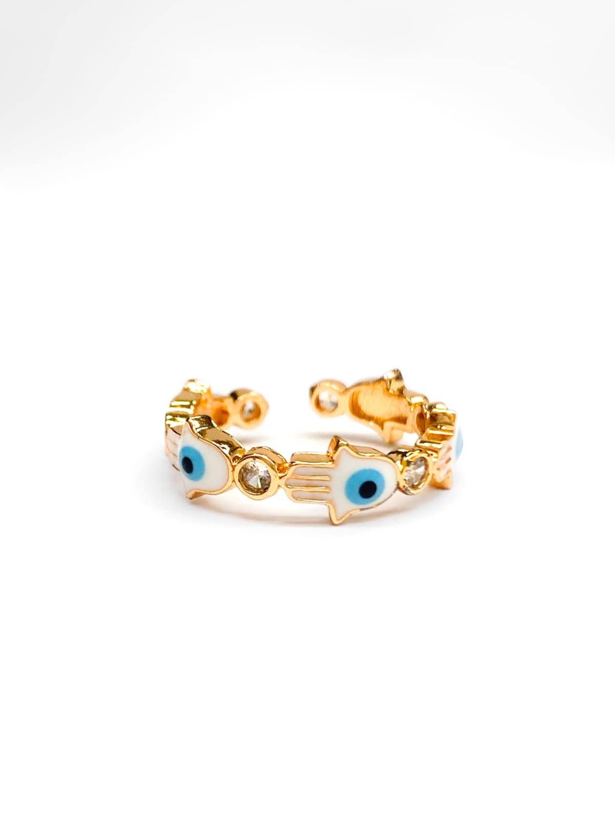 Anillo Ojo Turco Ajustable M7 Oro Laminado