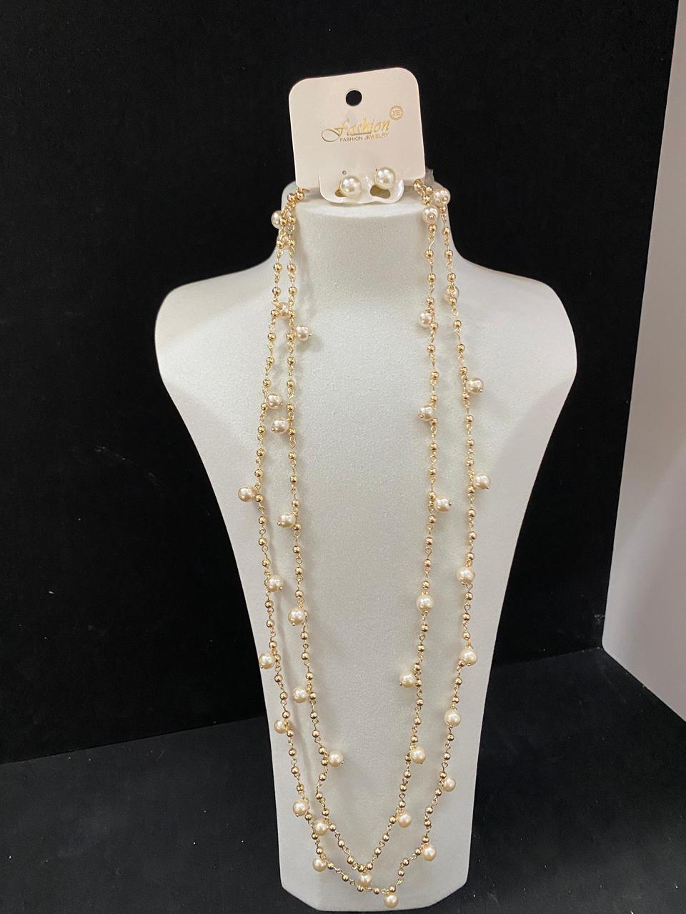 COLLARES DE PERLAS ORO LAMINADO