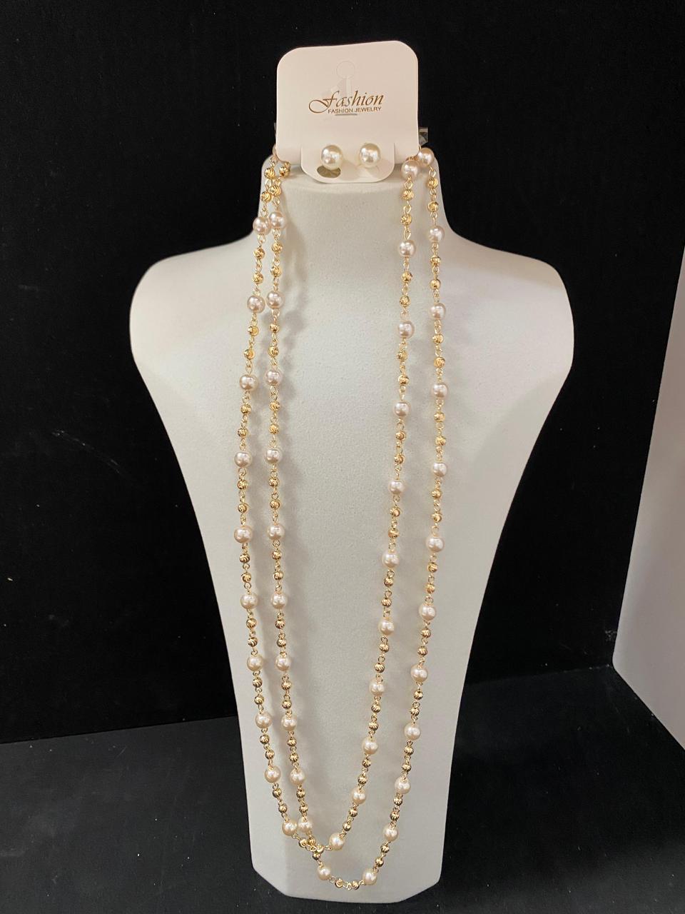 COLLARES DE PERLAS ORO LAMINADO