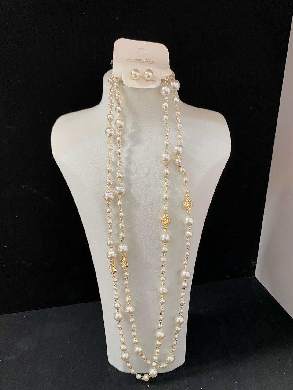 COLLARES DE PERLAS ORO LAMINADO