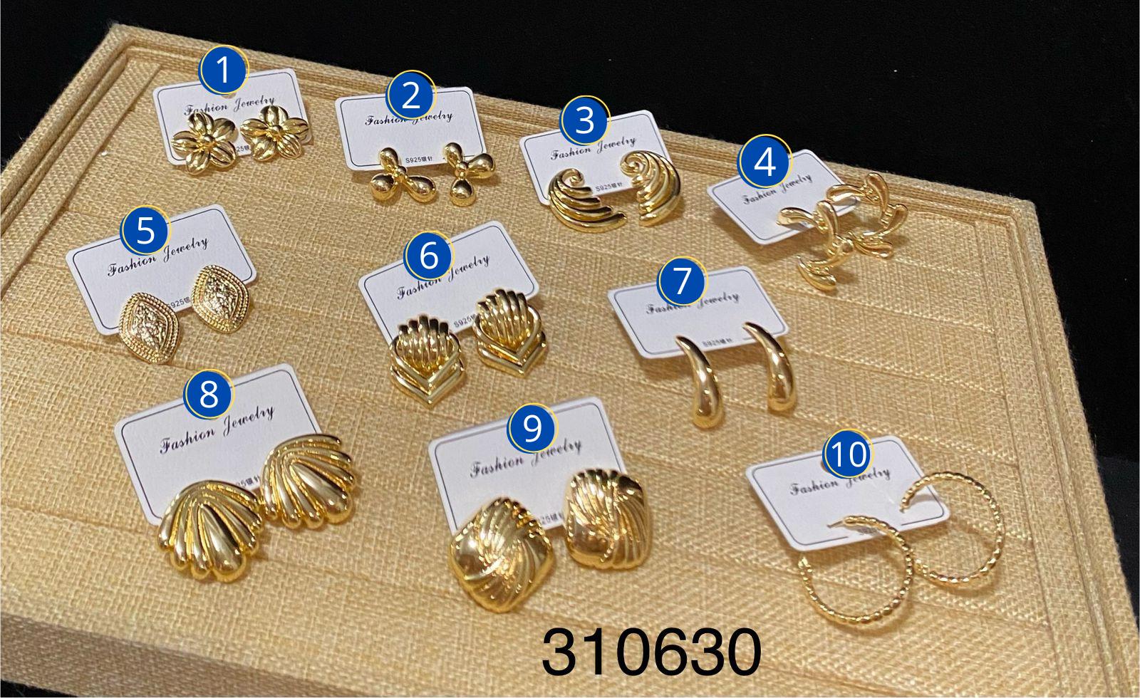 Aretes Dorados Varios diseños M7 Oro Laminado