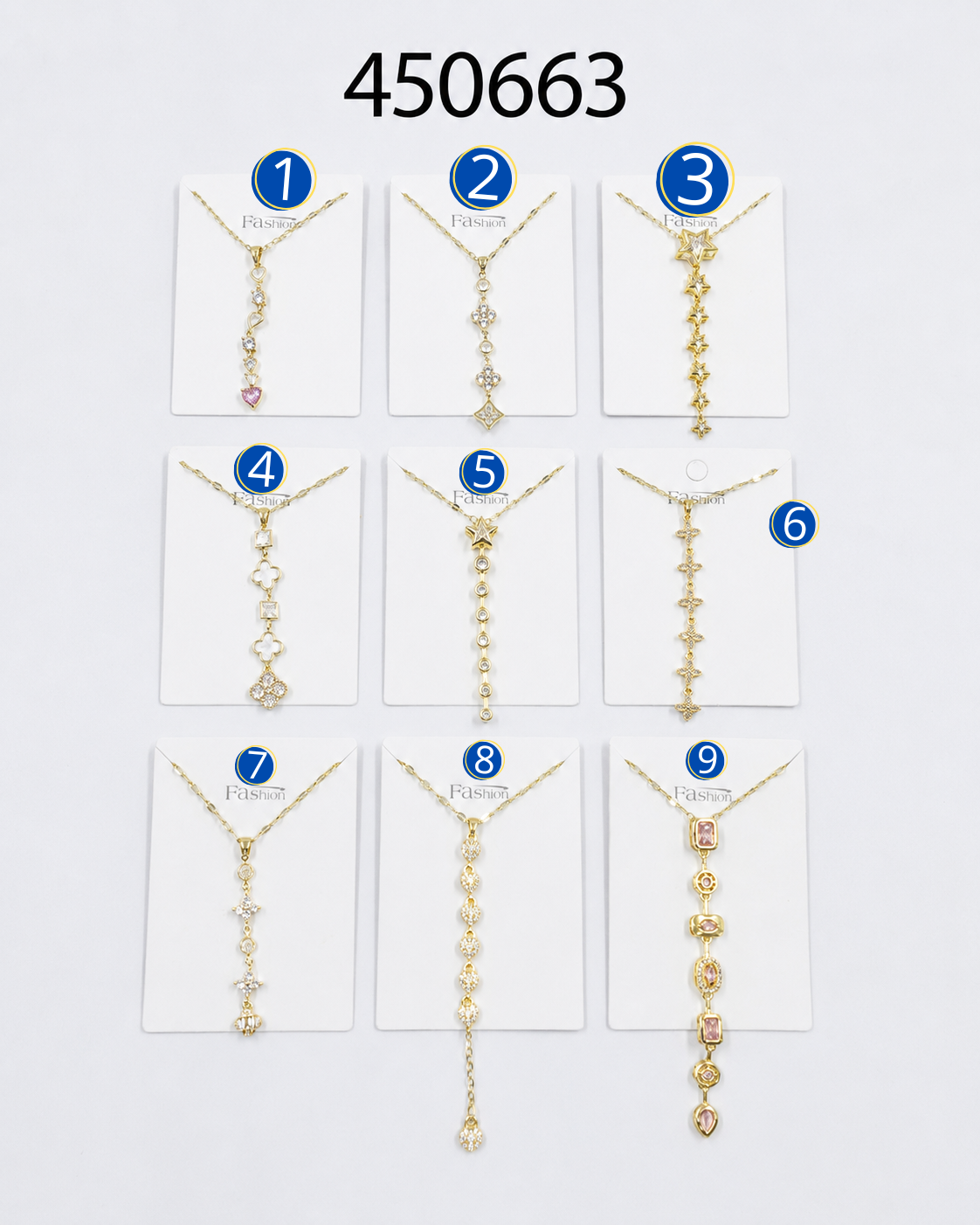 Collares Dorados con Dije largo M1 Oro Laminado
