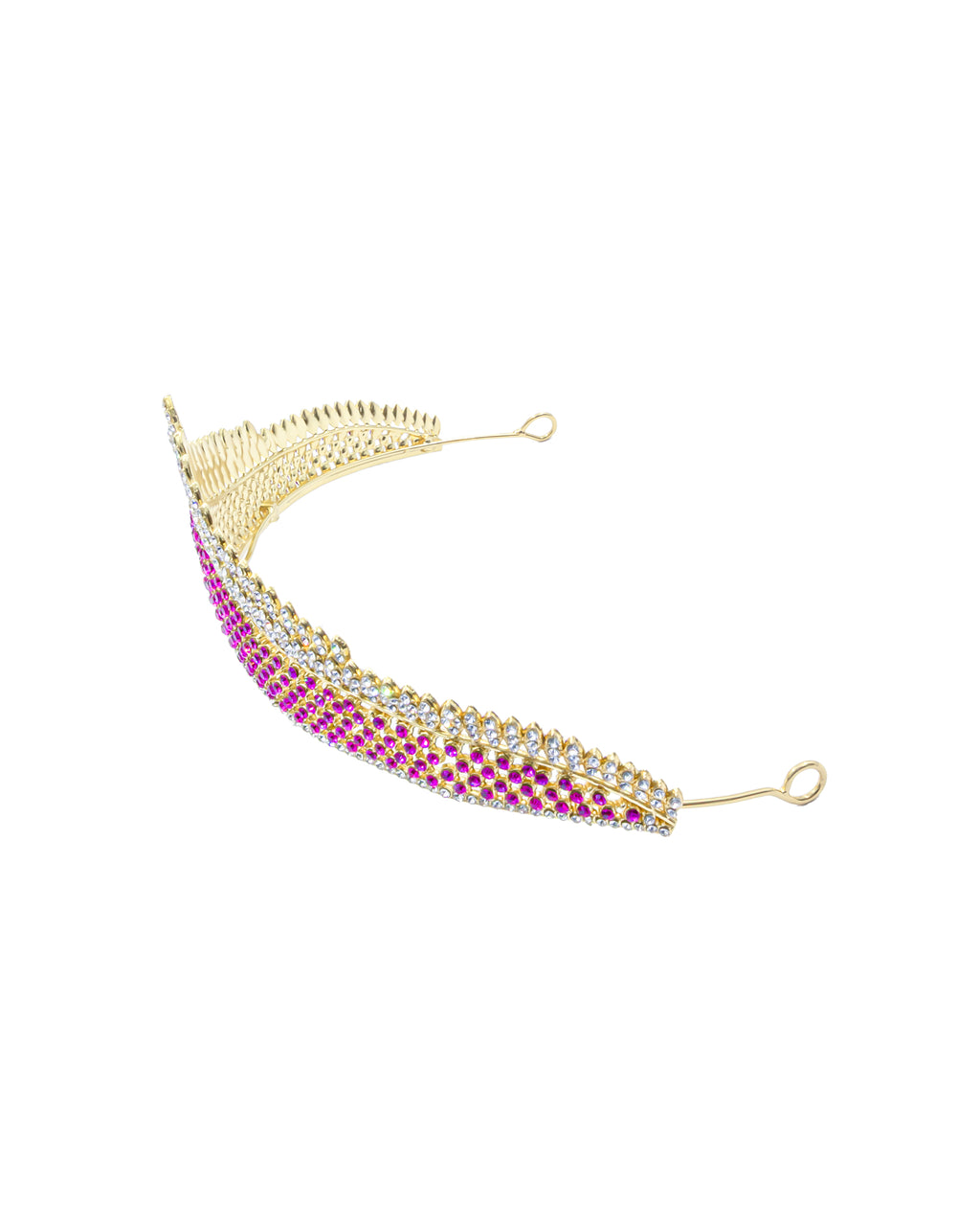 Corona Dorada de Diadema con piedras  - M228 Oro Laminado