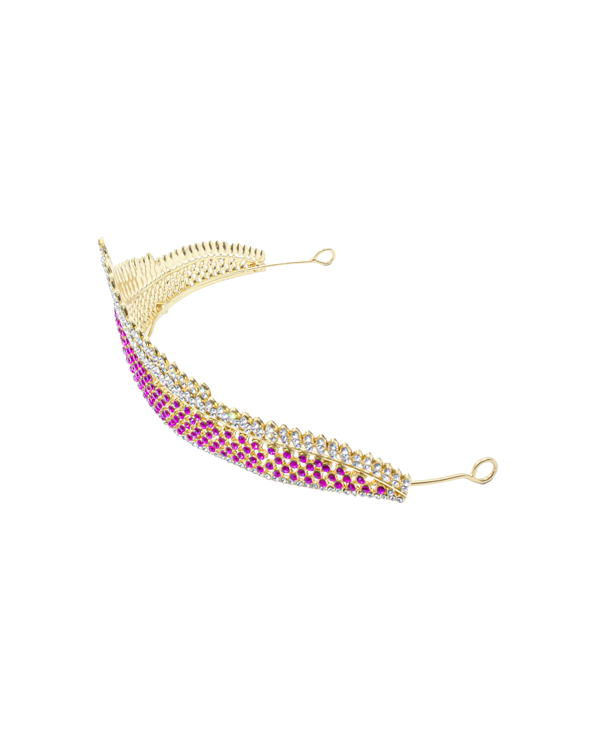 Corona Dorada de Diadema con piedras  - M228 Oro Laminado