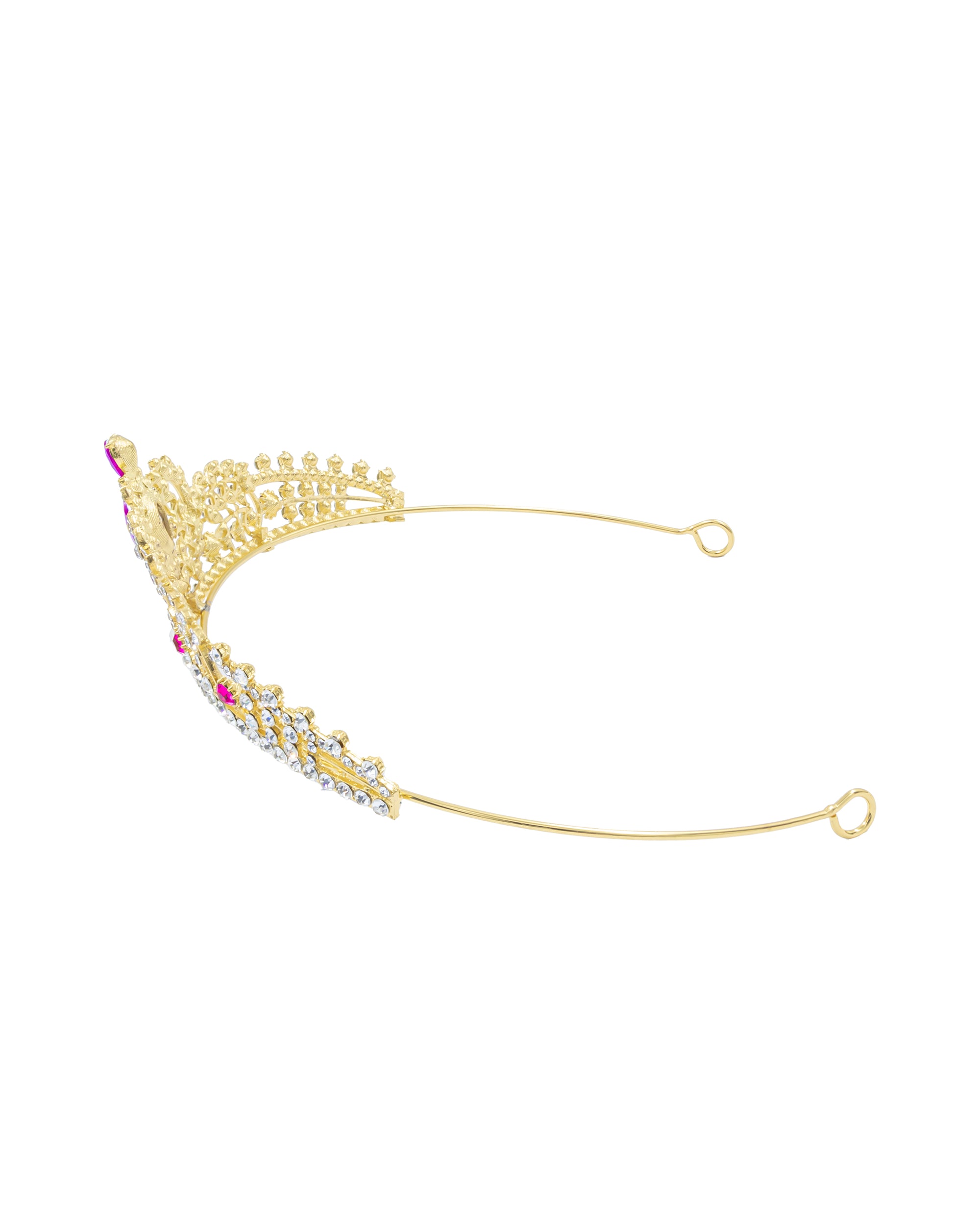 Corona Dorada de Diadema con piedras  - M122 Oro Laminado