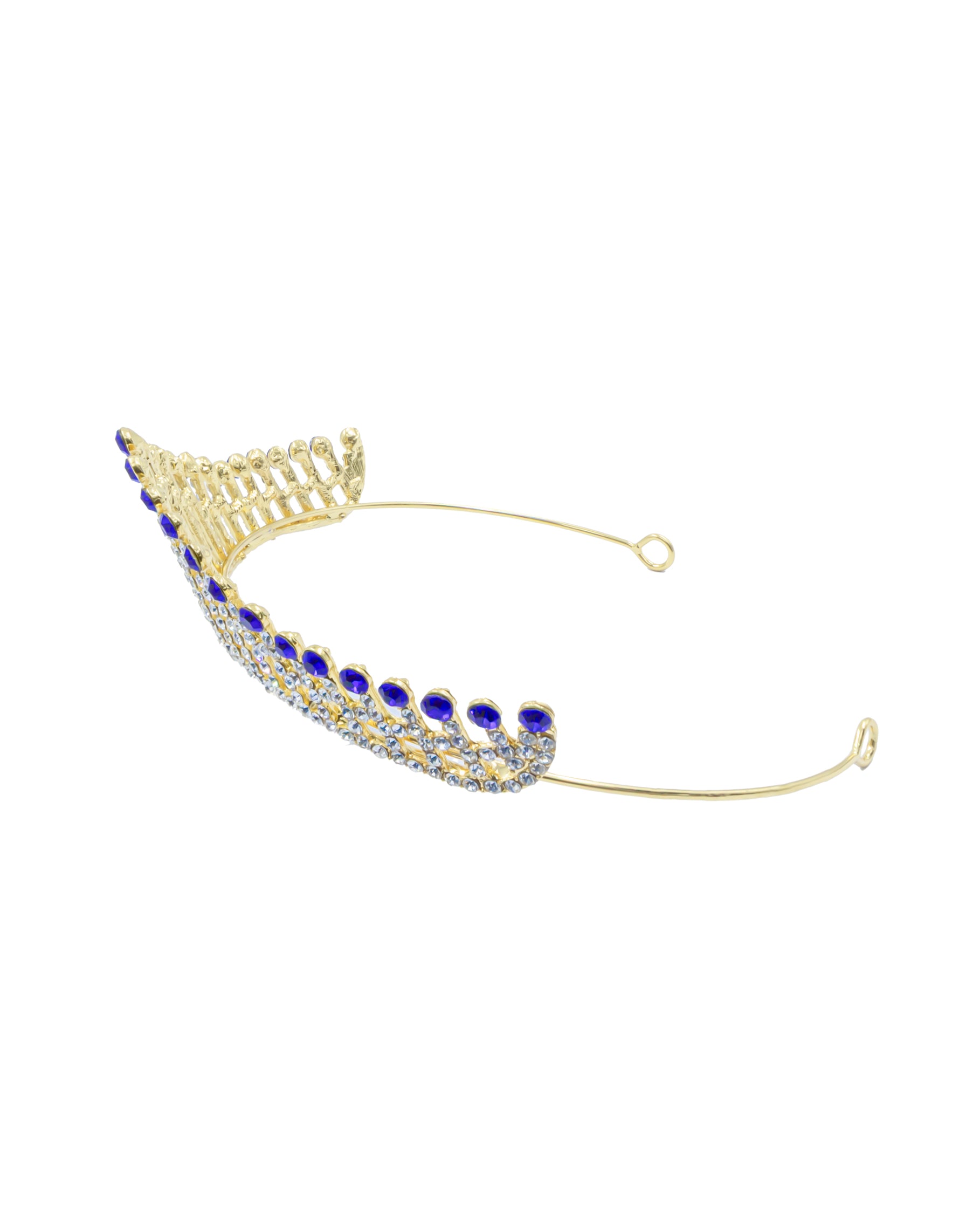 Corona Dorada de Diadema con piedras  - M190 Oro Laminado