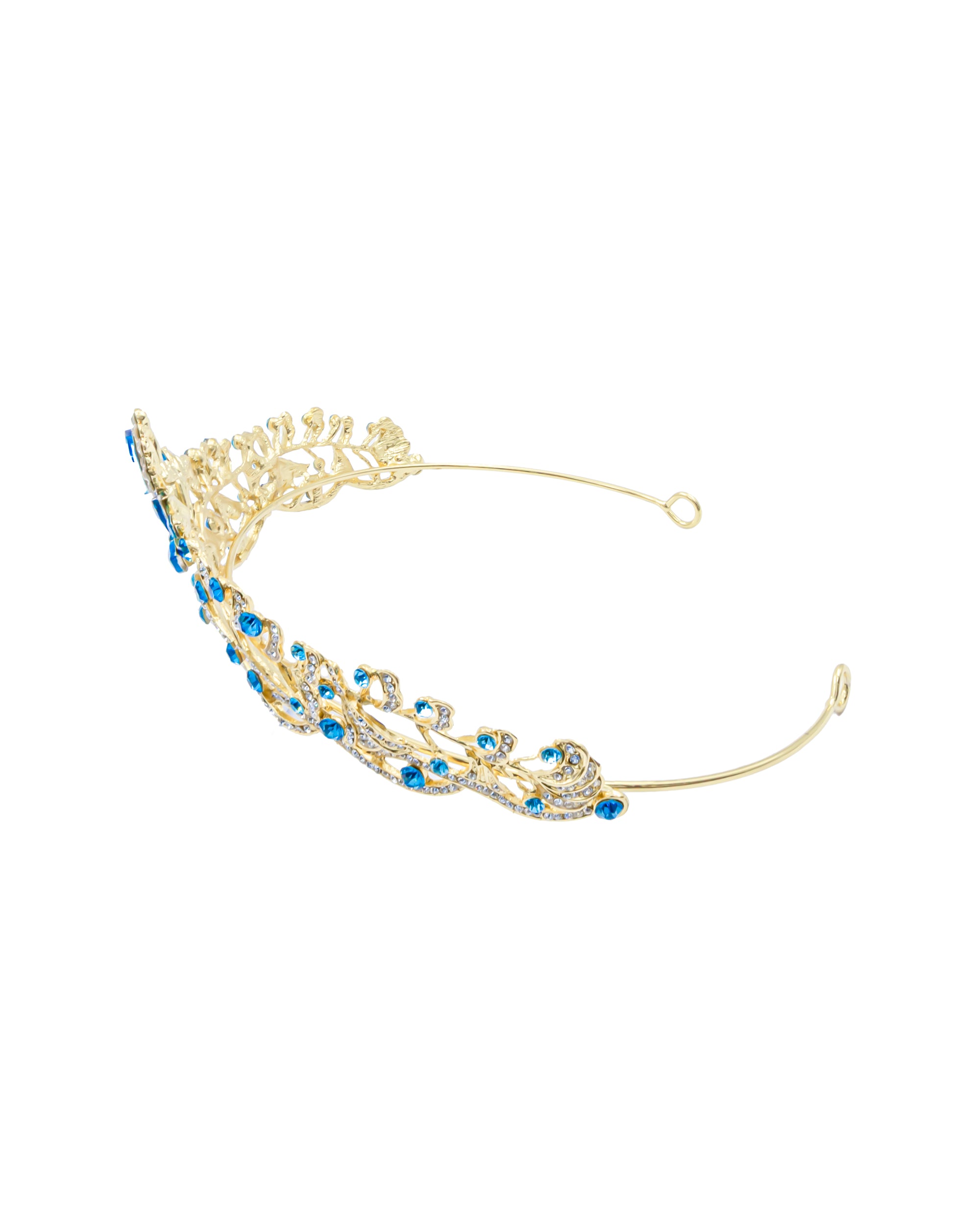 Corona Dorada de Diadema con piedras  - M213 Oro Laminado