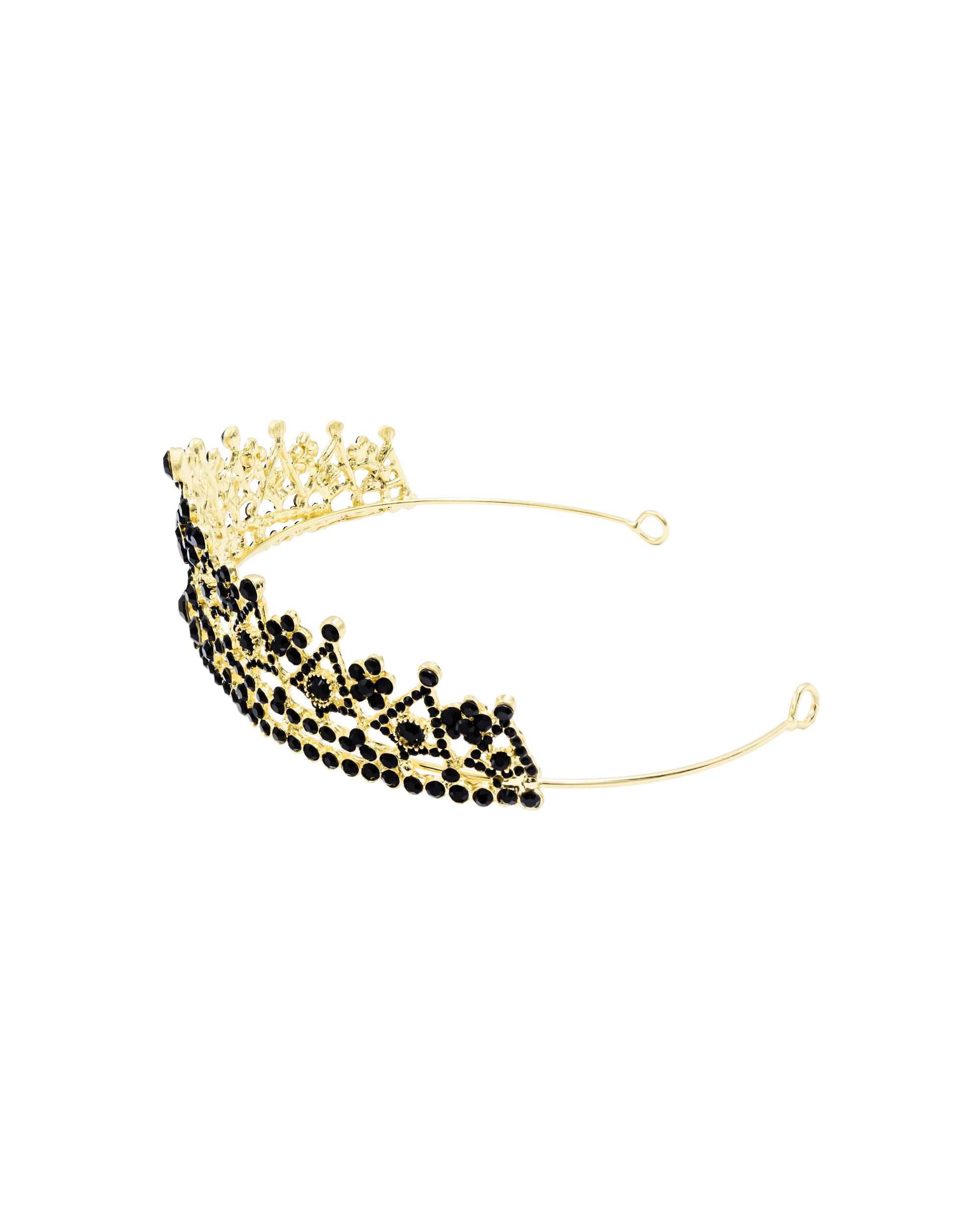 Corona Dorada de Diadema con piedras  - M138 Oro Laminado
