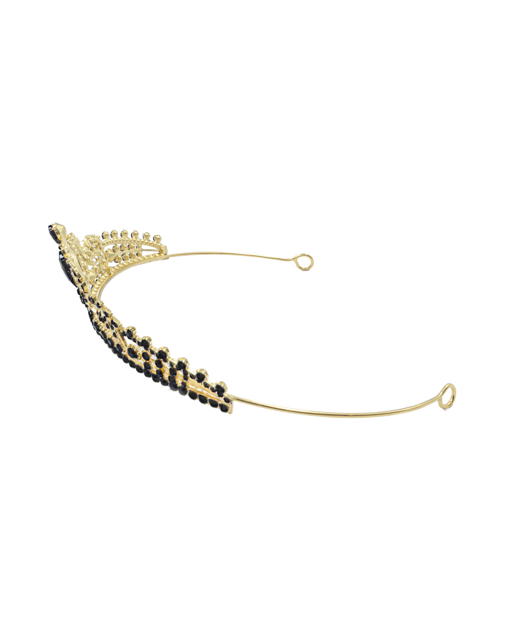 Corona Dorada de Diadema con piedras  - M197 Oro Laminado