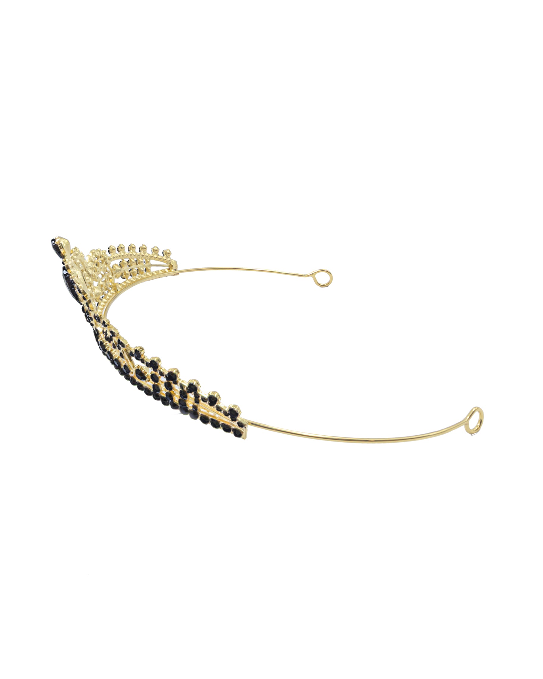 Corona Dorada de Diadema con piedras  - M197 Oro Laminado