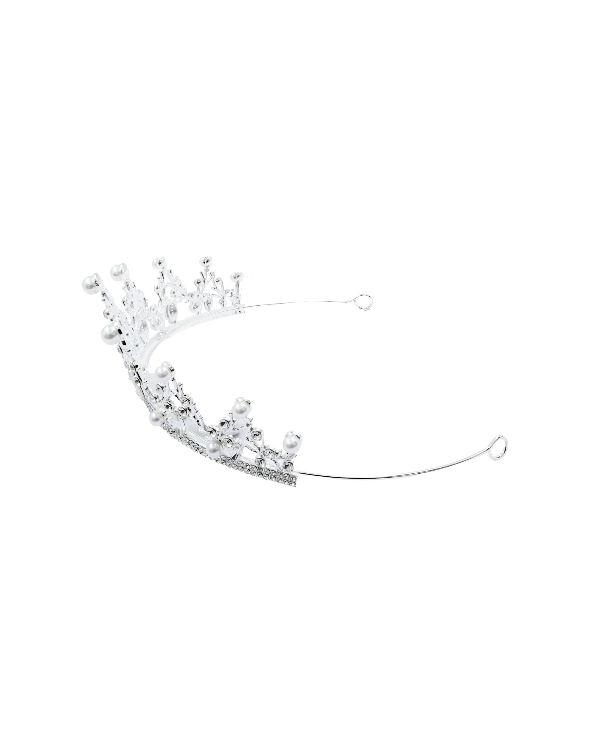 Corona Plateada de Diadema con piedras  - M162 Oro Laminado