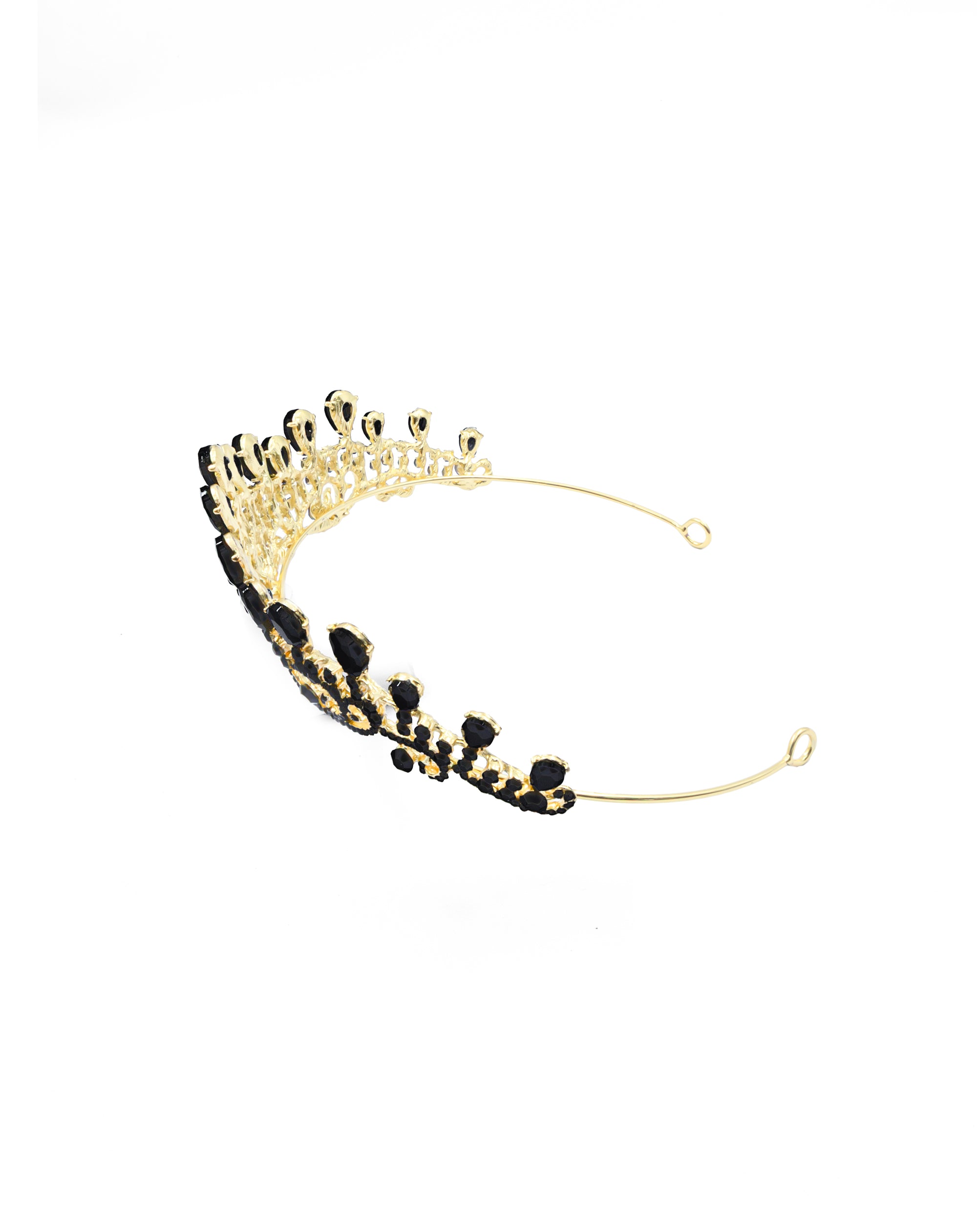 Corona Dorada de Diadema con piedras  - M234 Oro Laminado