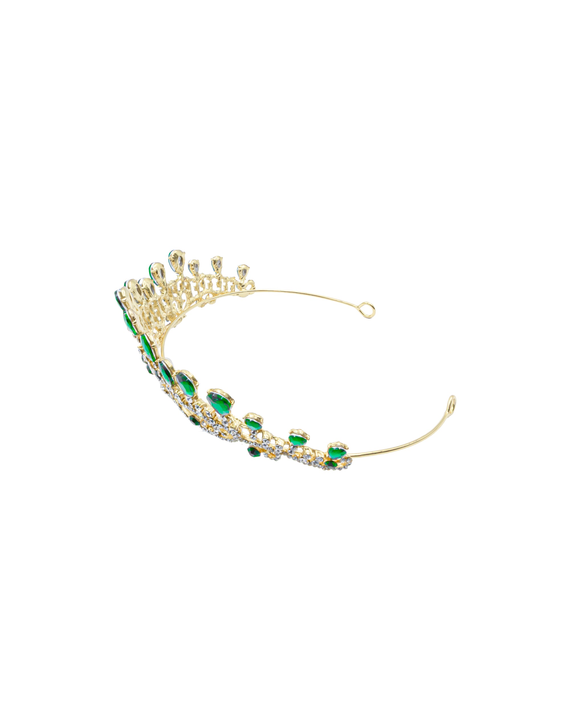 Corona Dorada de Diadema con piedras  - M238 Oro Laminado