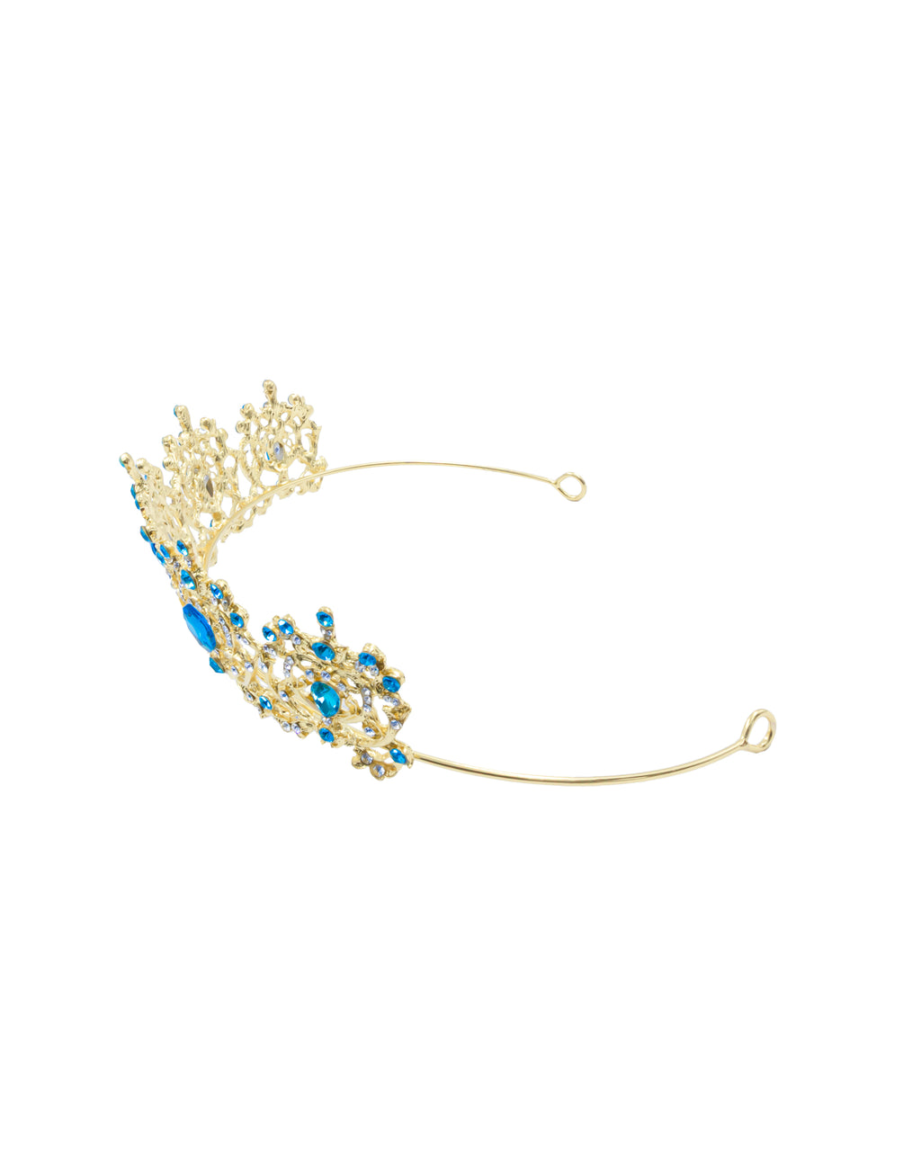 Corona Dorada de Diadema con piedras  - M208 Oro Laminado