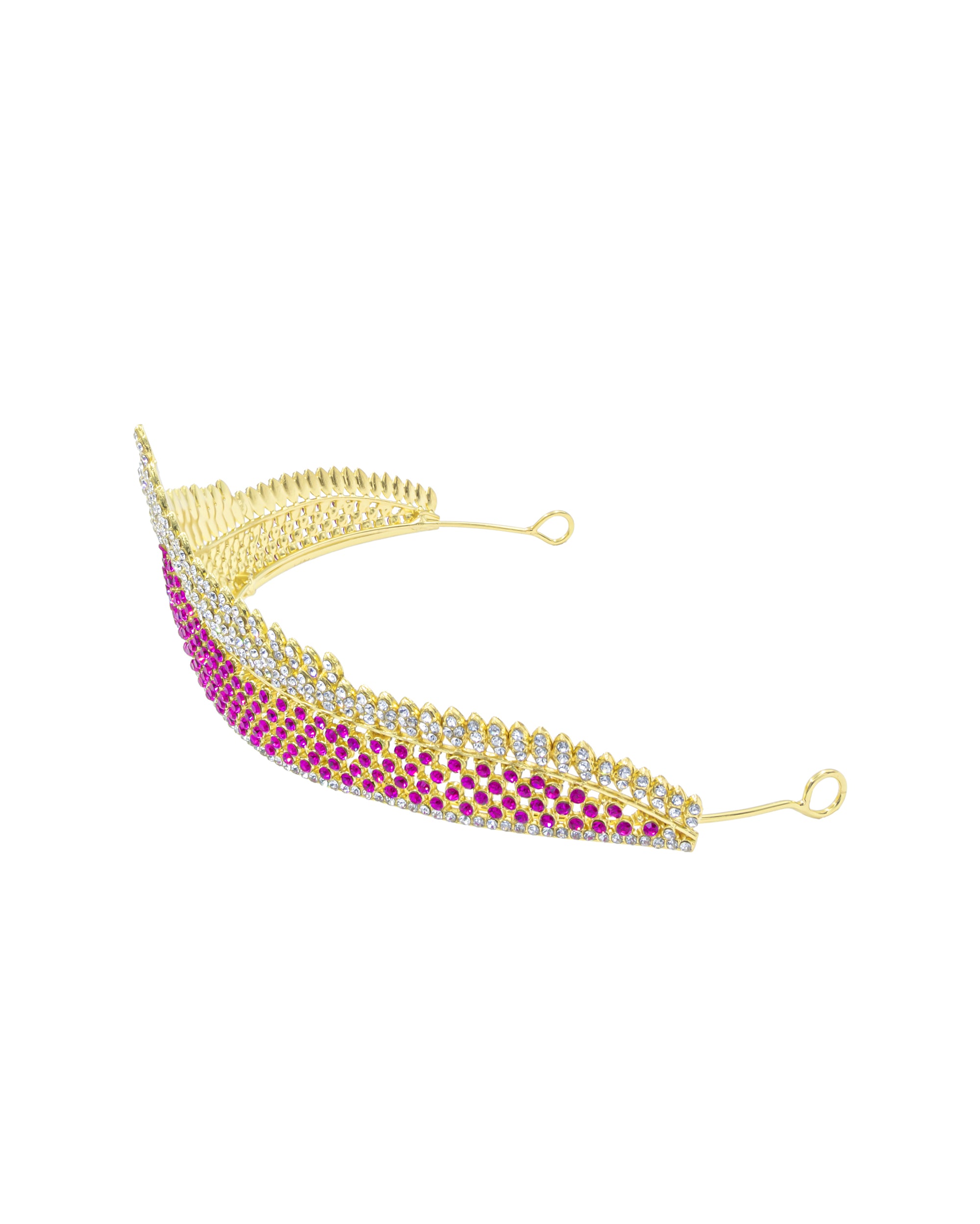 Corona Dorada de Diadema con piedras  - M139 Oro Laminado