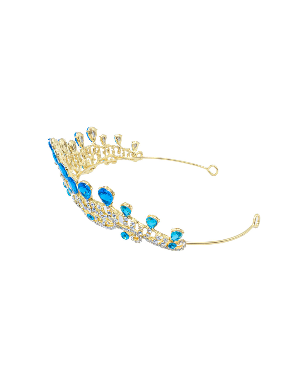 Corona Dorada de Diadema con piedras  - M203 Oro Laminado