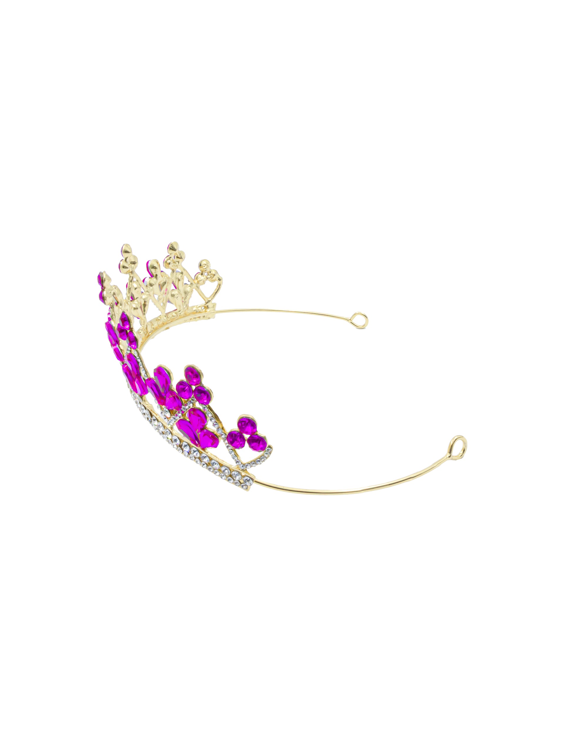 Corona Dorada de Diadema con piedras  - M216 Oro Laminado