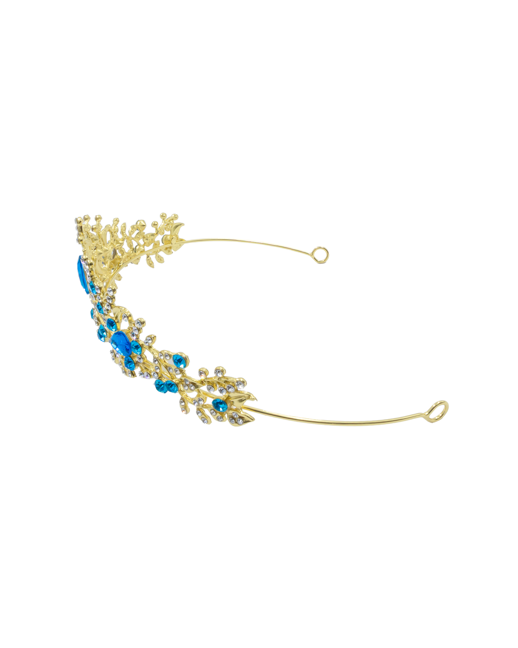 Corona Dorada de Diadema con piedras  - M189 Oro Laminado
