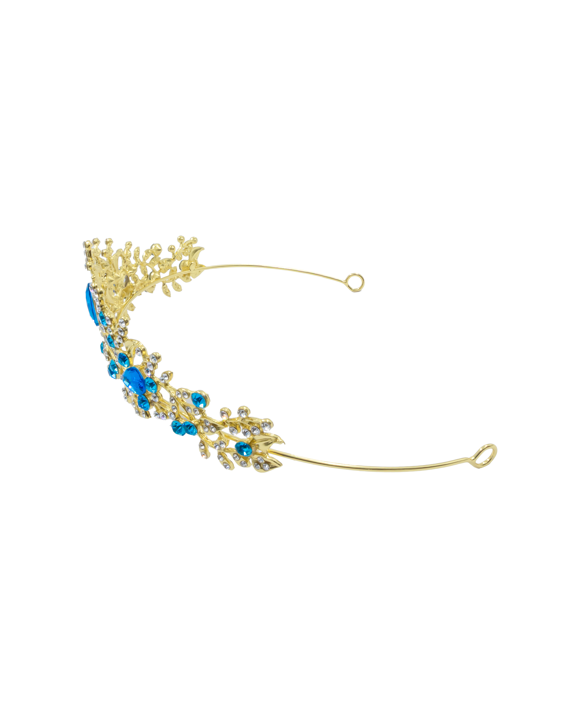 Corona Dorada de Diadema con piedras  - M189 Oro Laminado