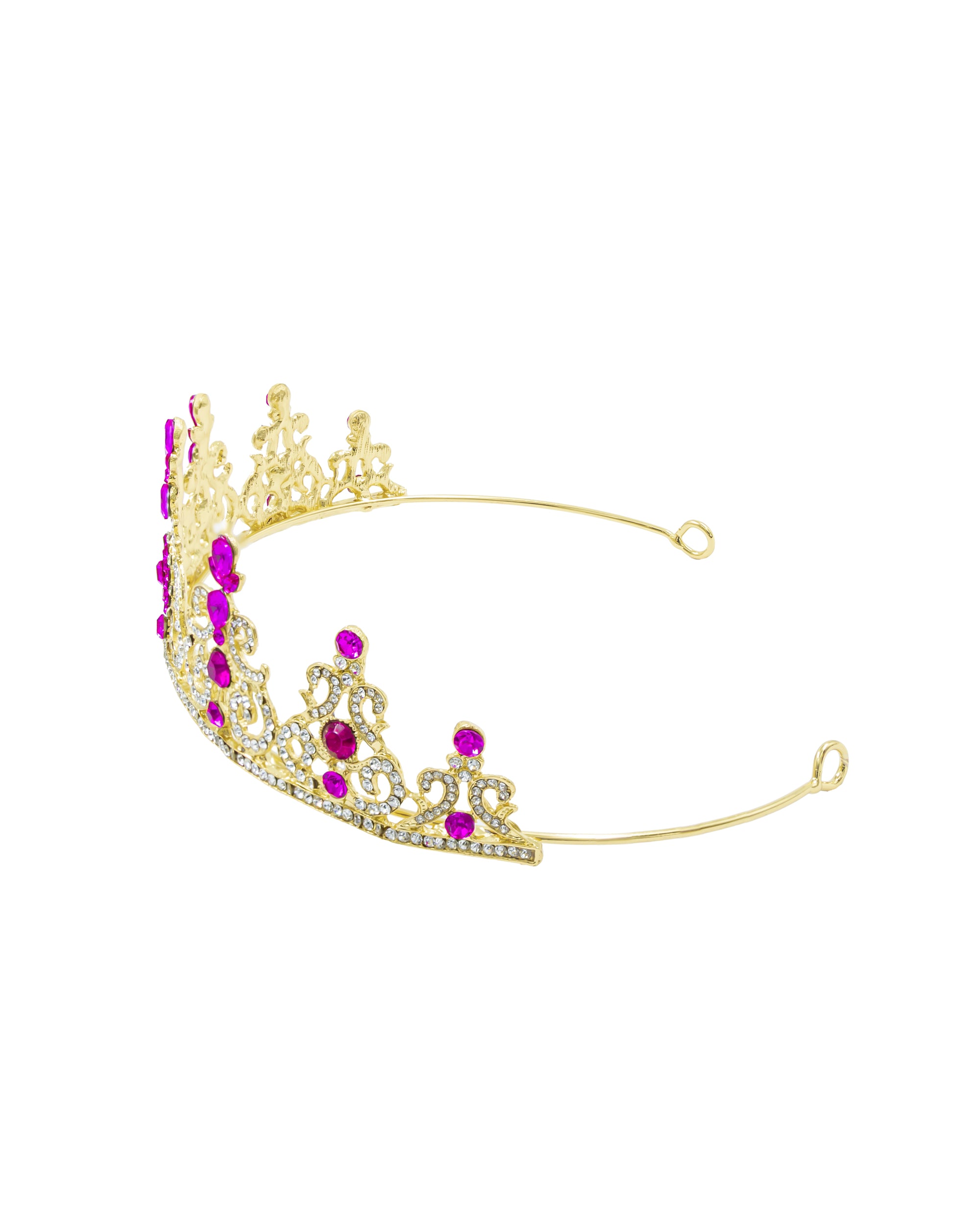 Corona Dorada de Diadema con piedras  - M158 Oro Laminado