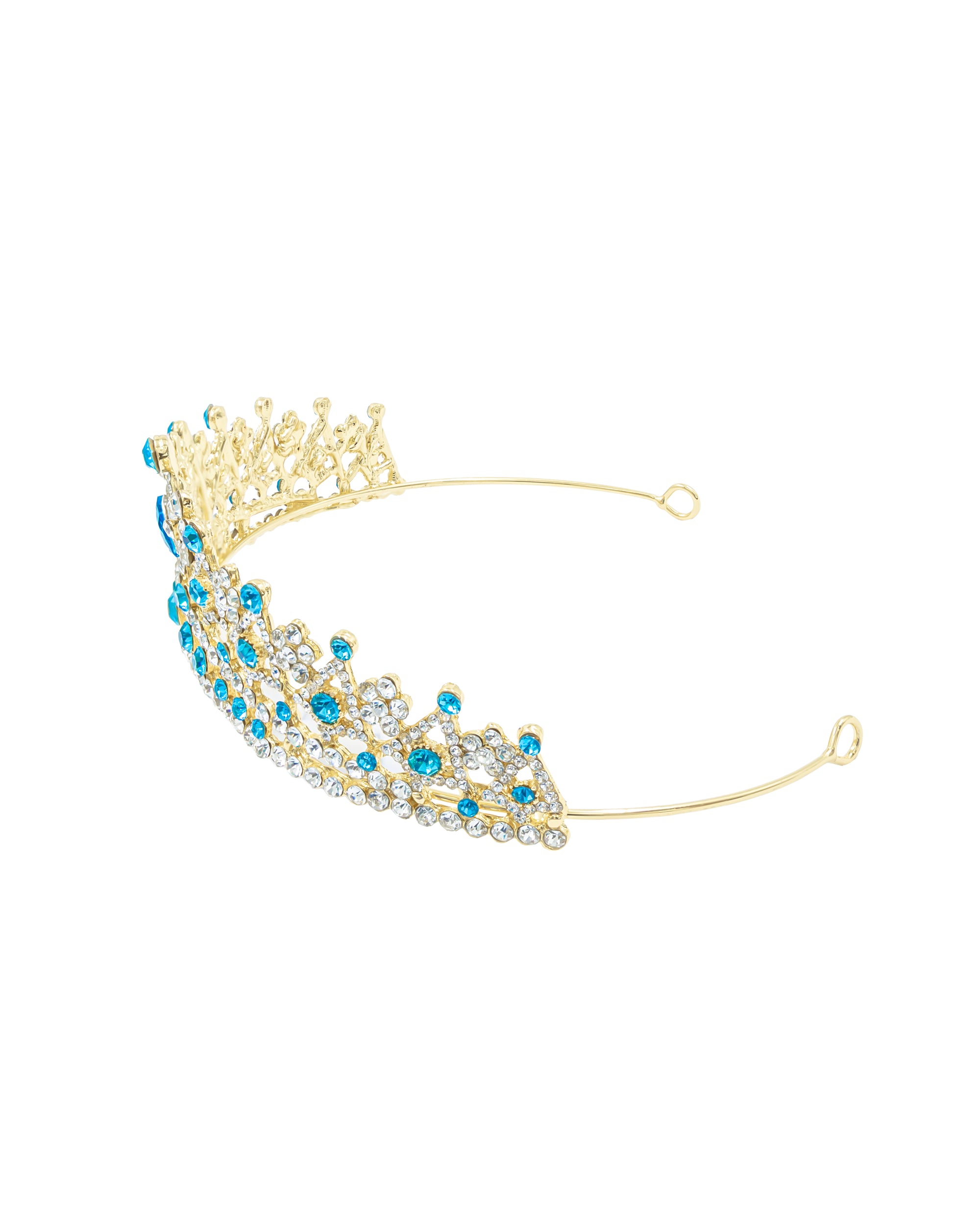 Corona Dorada de Diadema con piedras  - M157 Oro Laminado