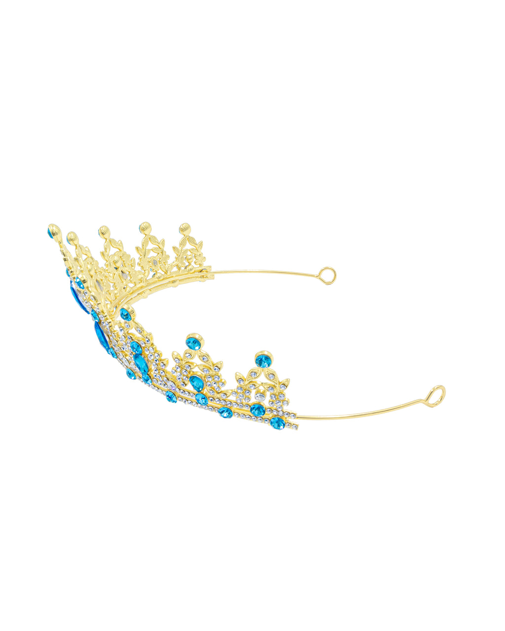 Corona Dorada de Diadema con piedras  - M137 Oro Laminado
