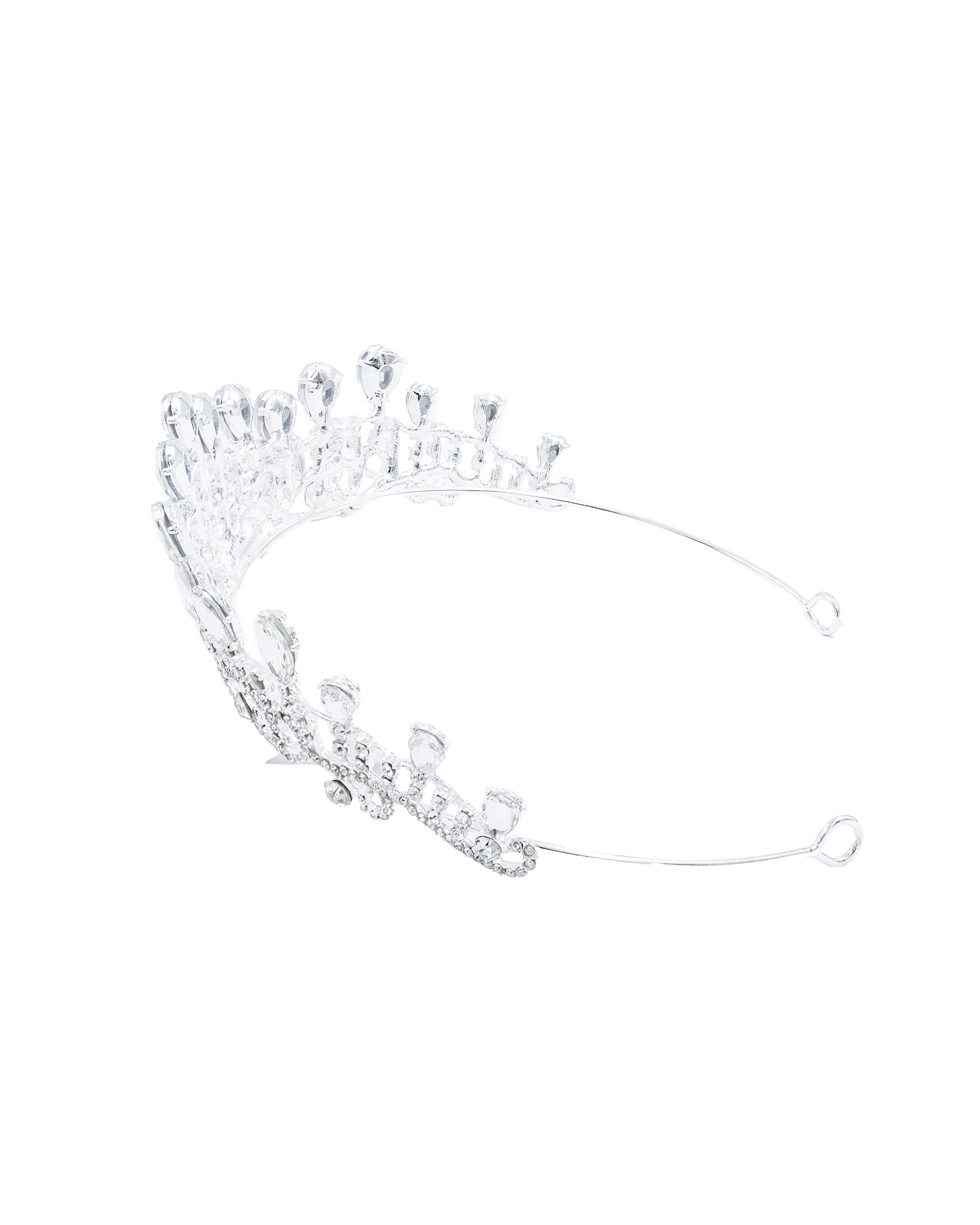 Corona Plateada de Diadema con piedras  - M34 Oro Laminado