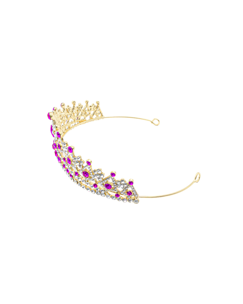 Corona Dorada de Diadema con piedras  - M218 Oro Laminado