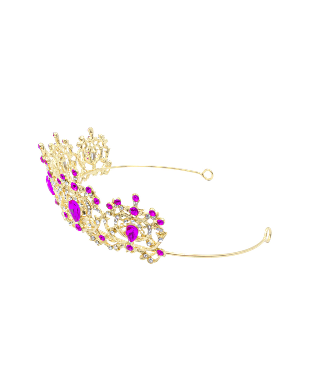 Corona Dorada de Diadema con piedras  - M214 Oro Laminado