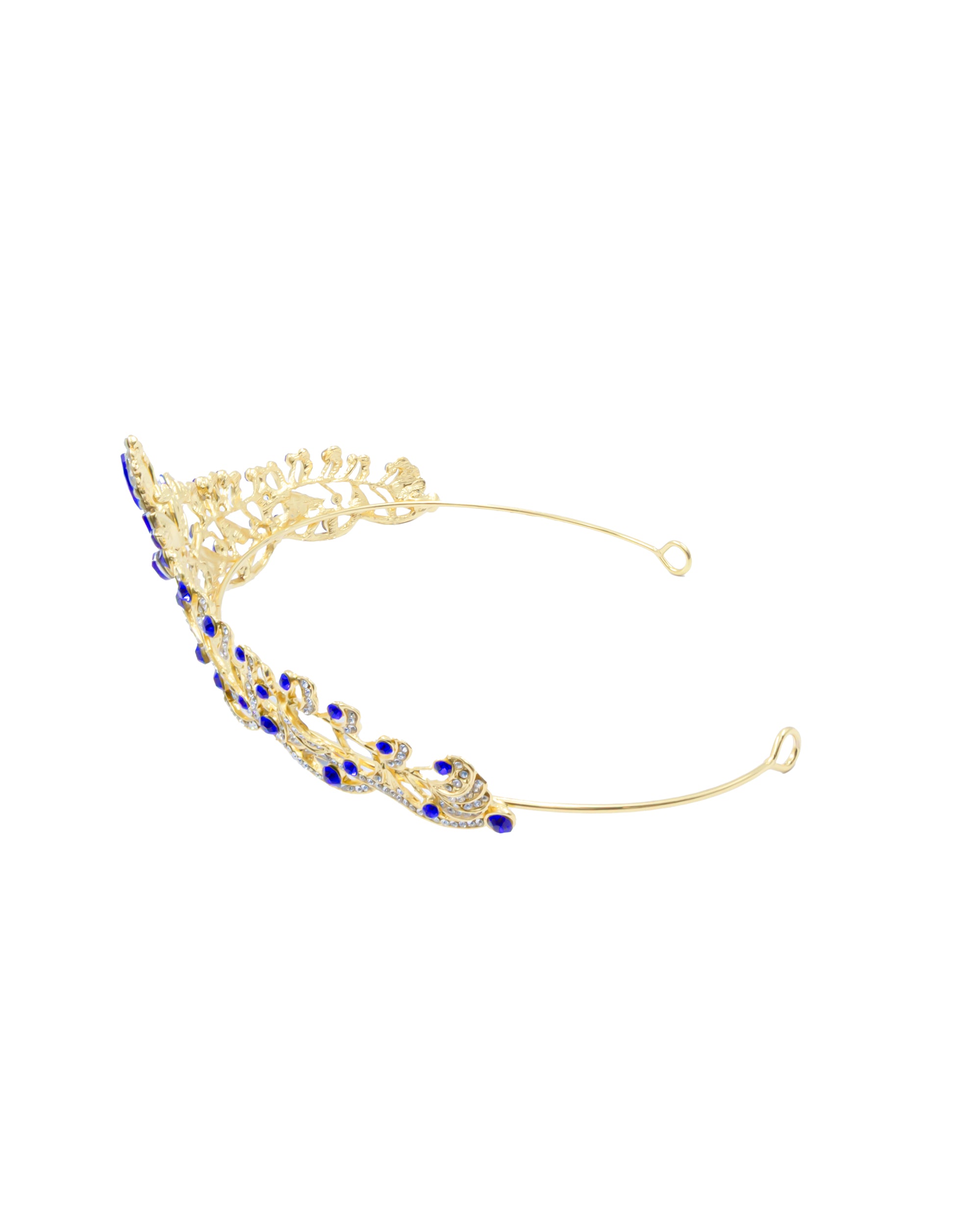 Corona Dorada de Diadema con piedras  - M212 Oro Laminado