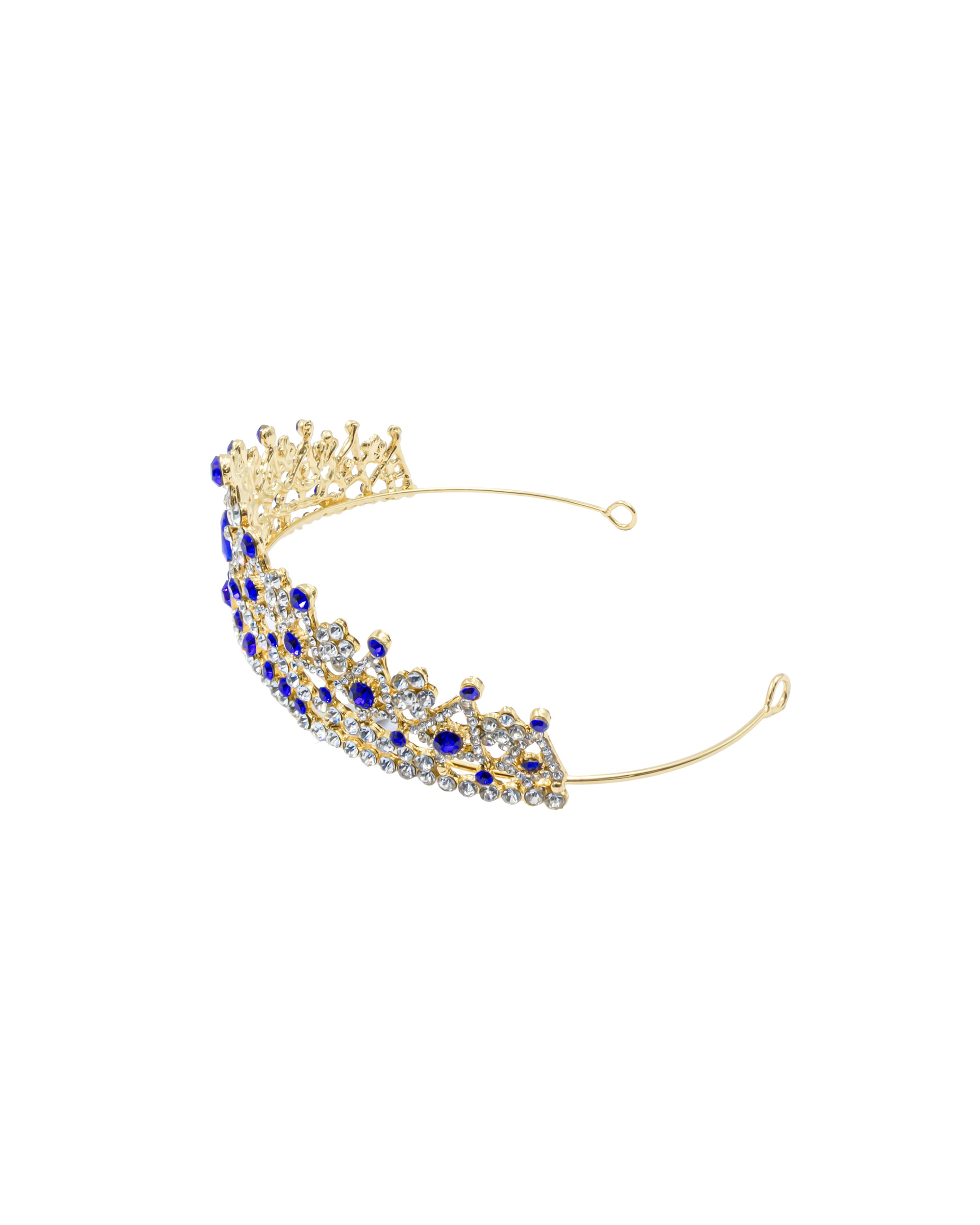 Corona Dorada de Diadema con piedras  - M210 Oro Laminado