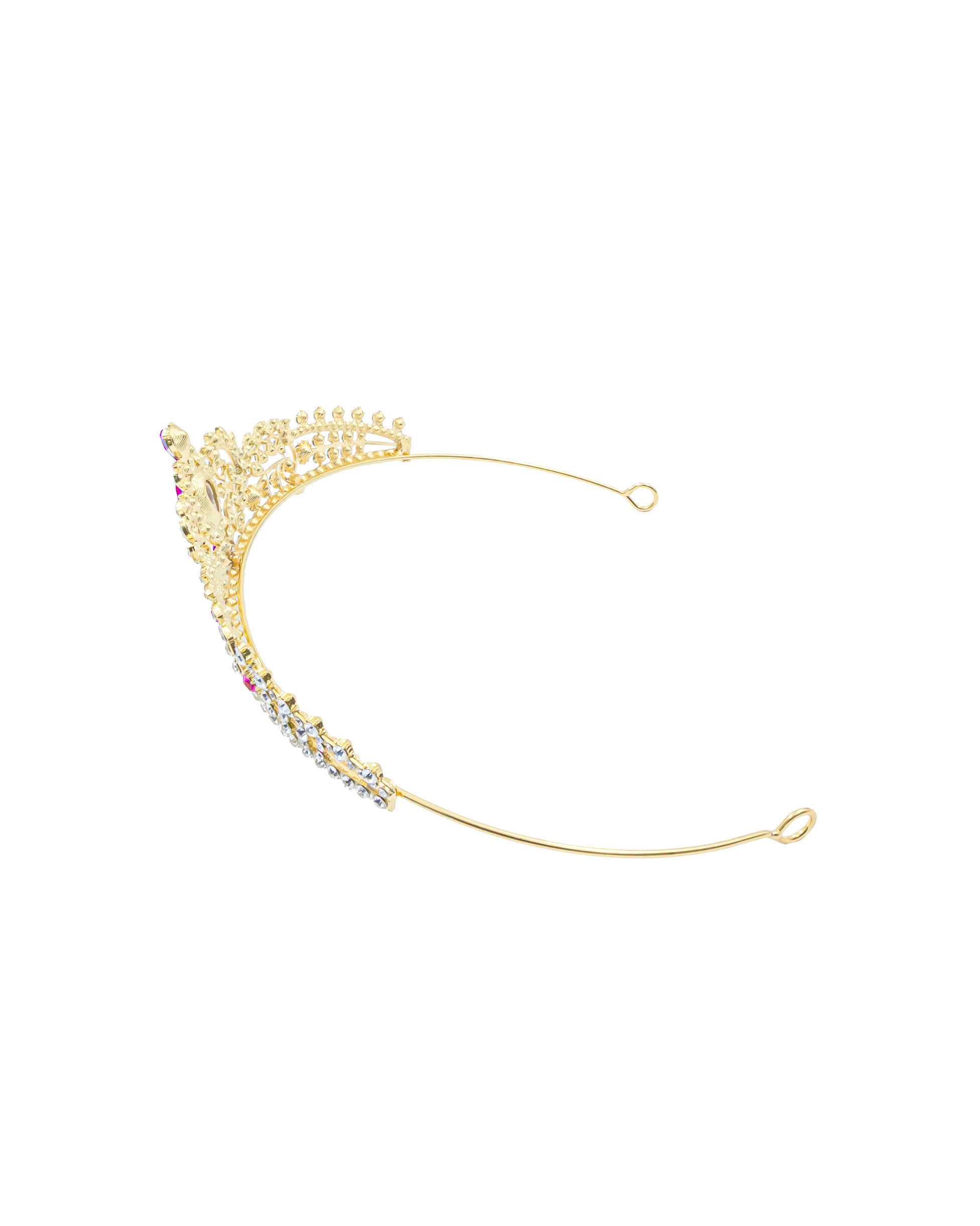 Corona Dorada de Diadema con piedras  - M256 Oro Laminado