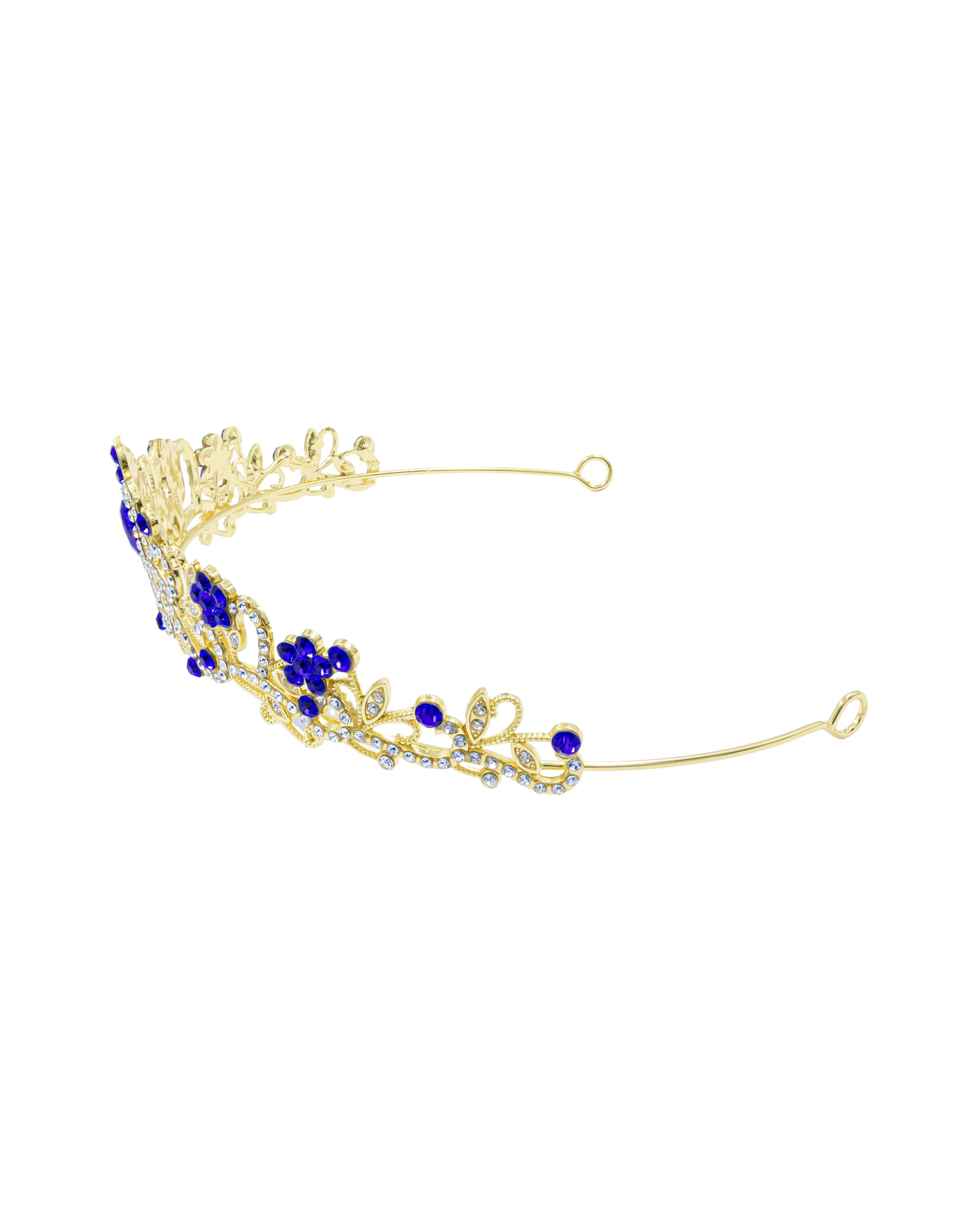 Corona Dorada de Diadema con piedras  - M128 Oro Laminado