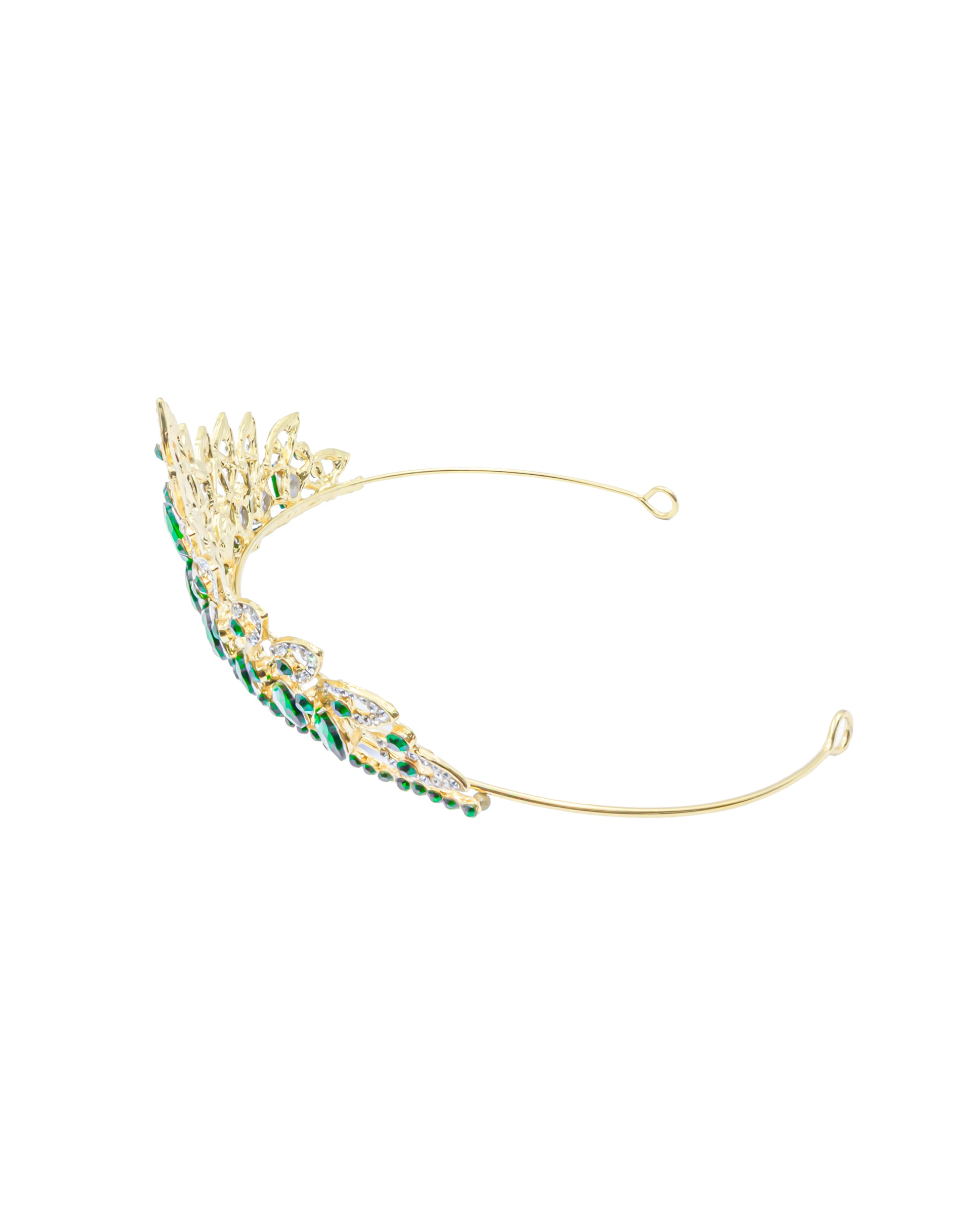 Corona Dorada de Diadema con piedras  - M233 Oro Laminado
