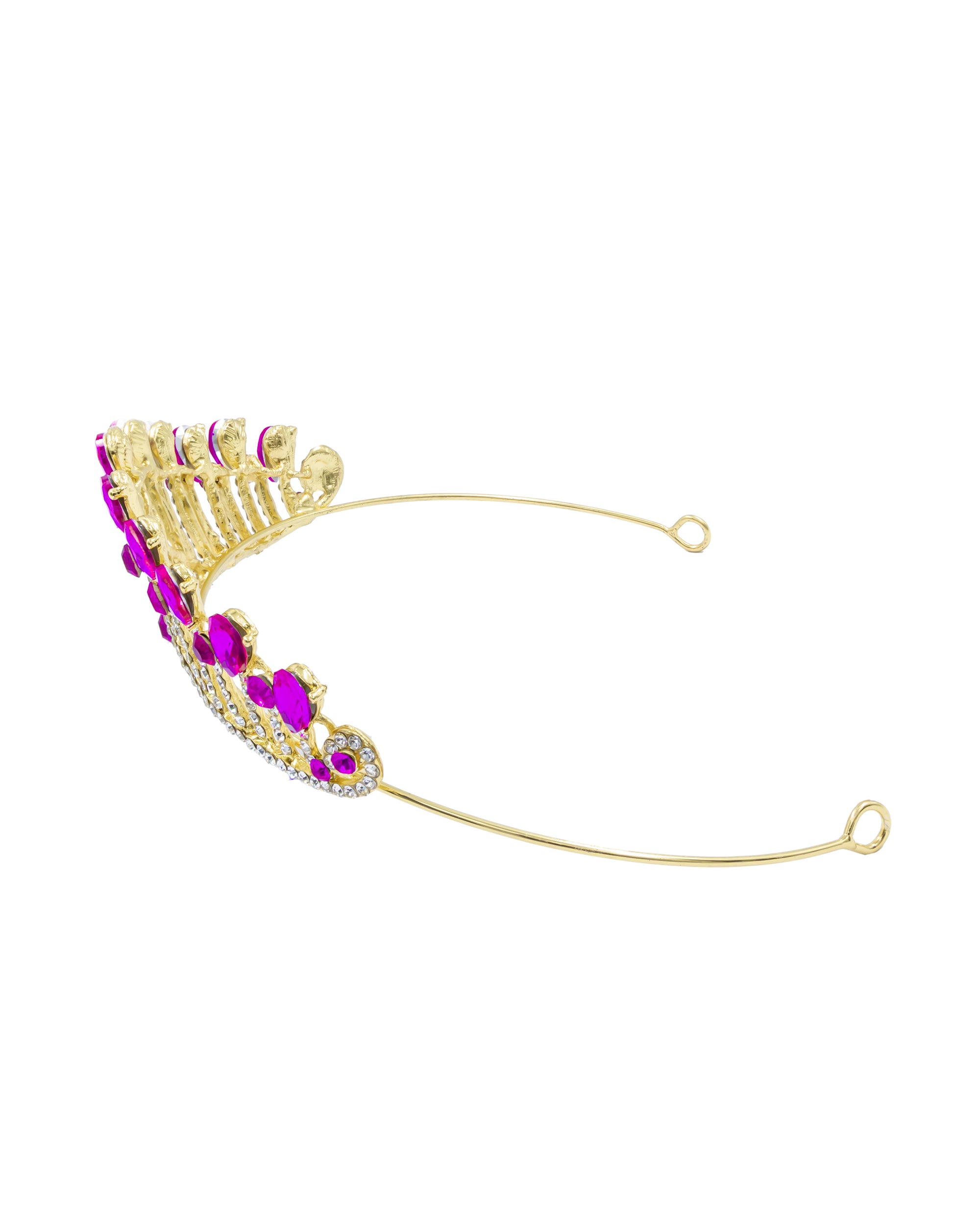 Corona Dorada de Diadema con piedras  - M136 Oro Laminado
