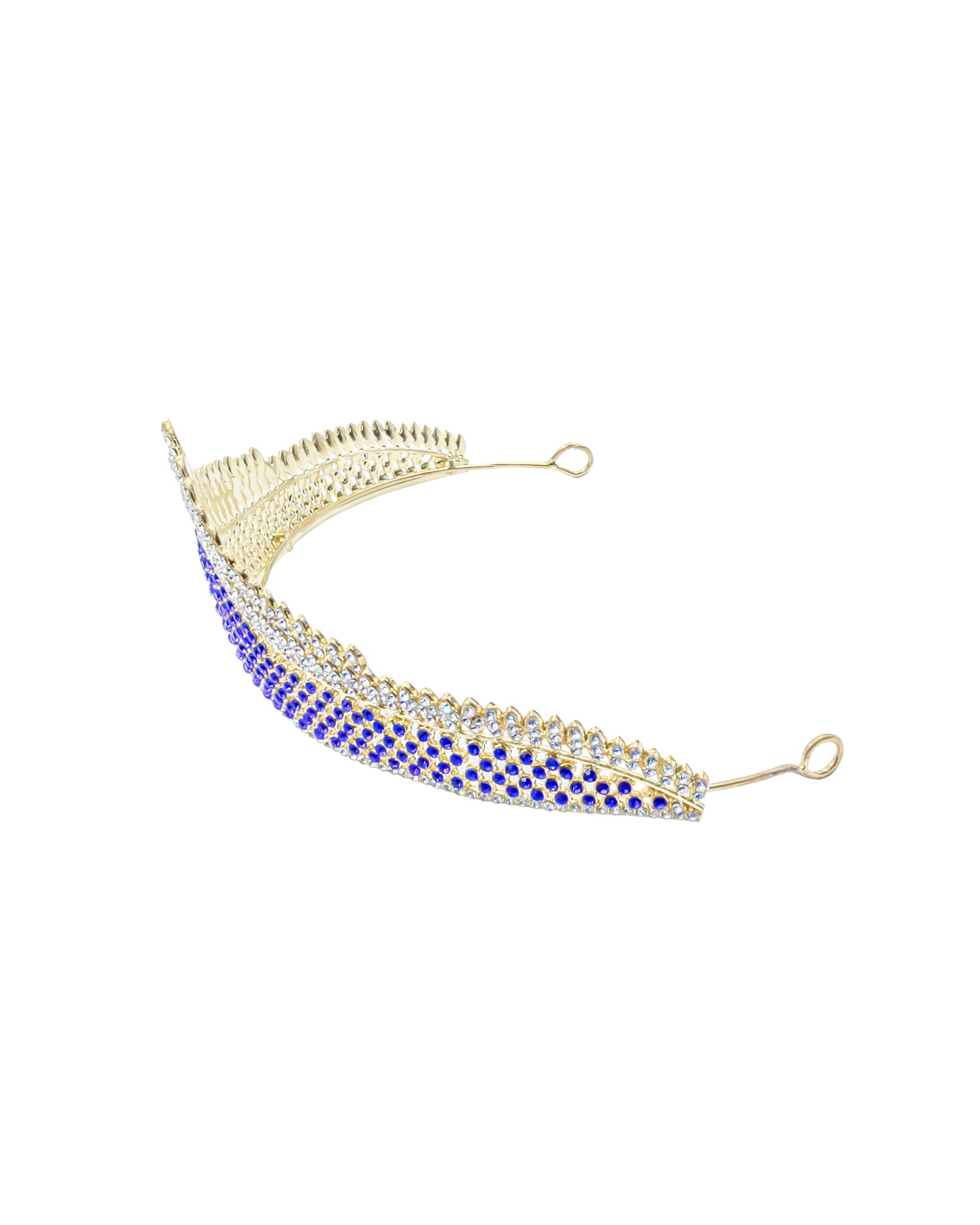 Corona Dorada de Diadema con piedras  - M239 Oro Laminado