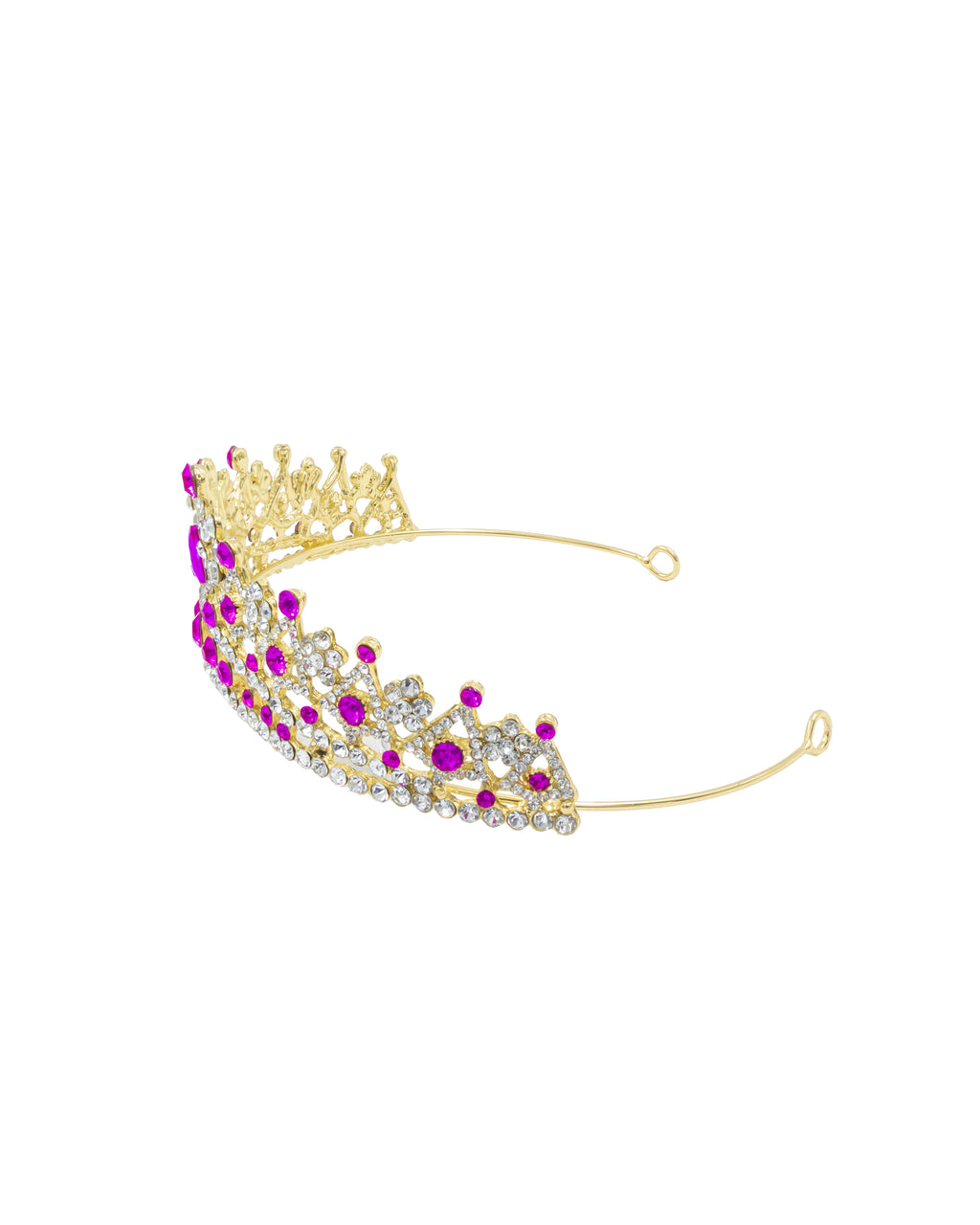 Corona Dorada de Diadema con piedras  - M141 Oro Laminado