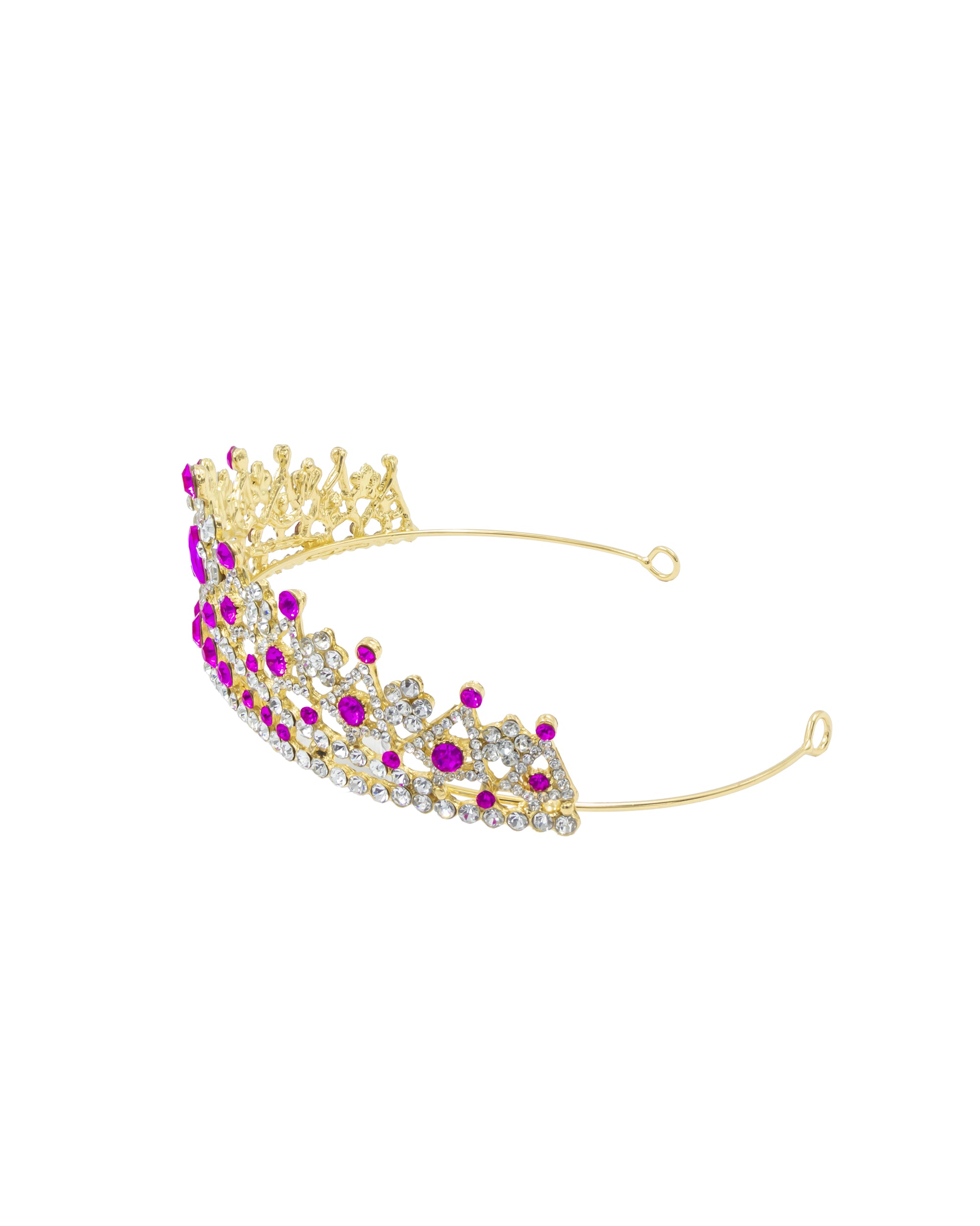 Corona Dorada de Diadema con piedras  - M141 Oro Laminado