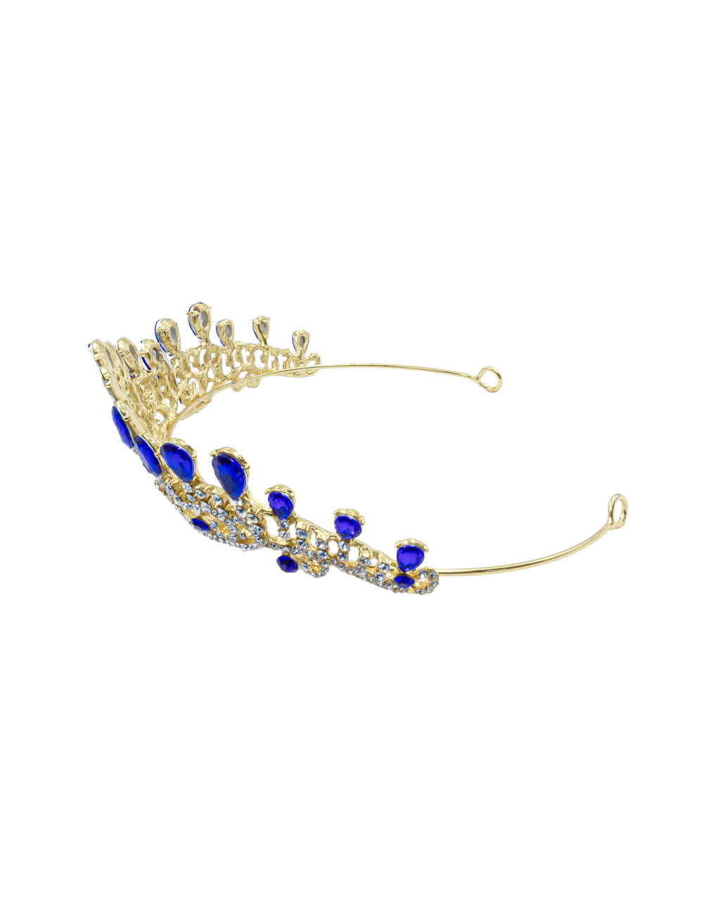 Corona Dorada de Diadema con piedras  - M205 Oro Laminado