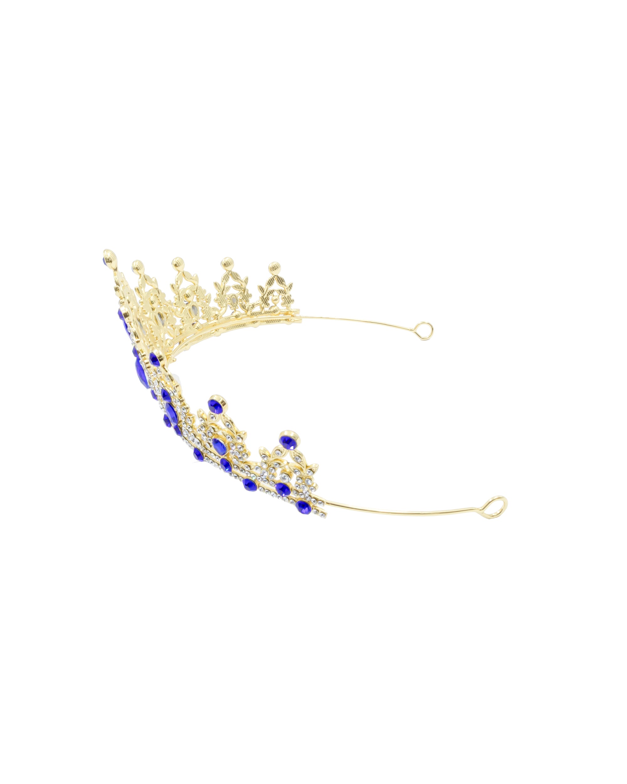 Corona Dorada de Diadema con piedras  - M211 Oro Laminado