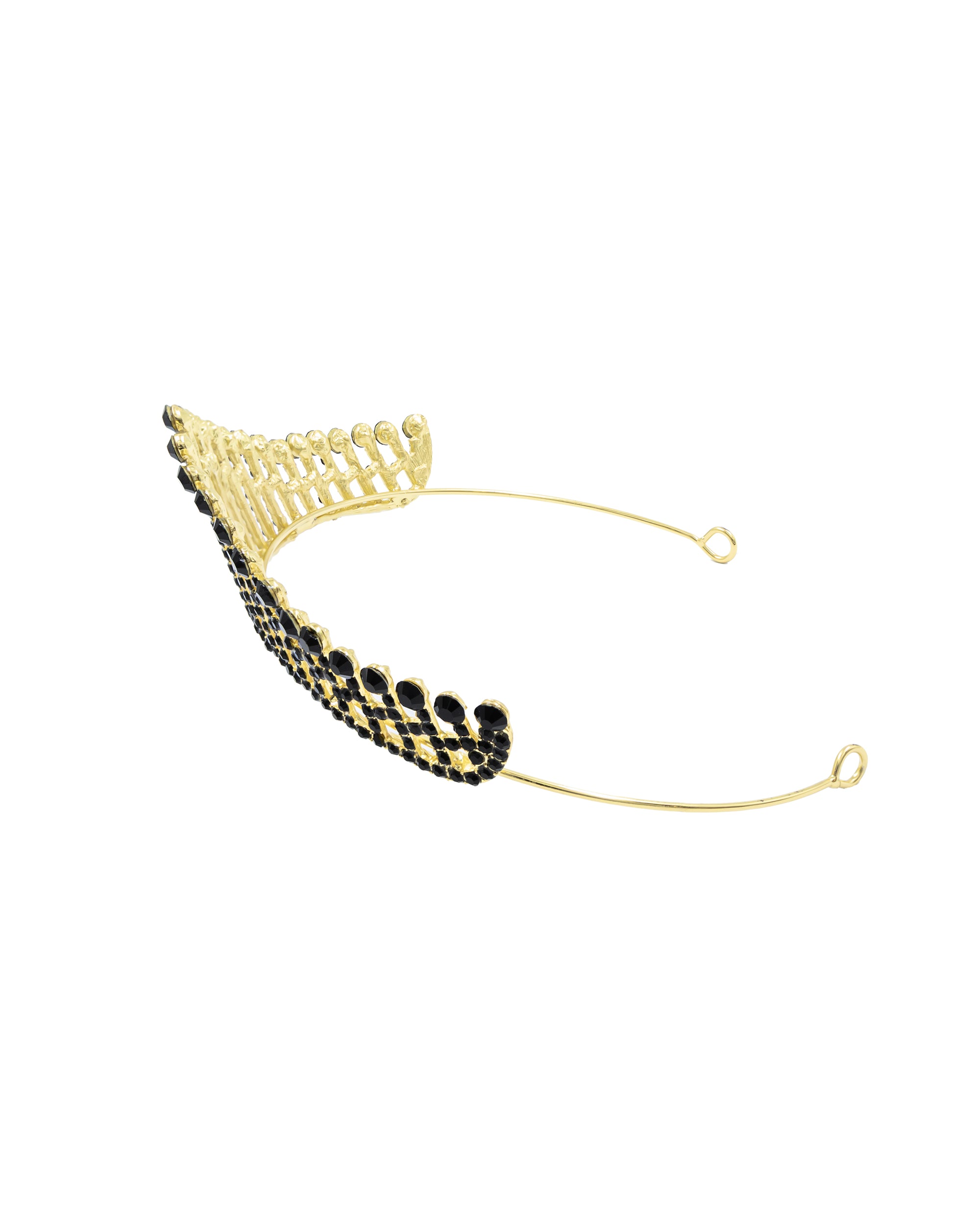 Corona Dorada de Diadema con piedras  - M151 Oro Laminado