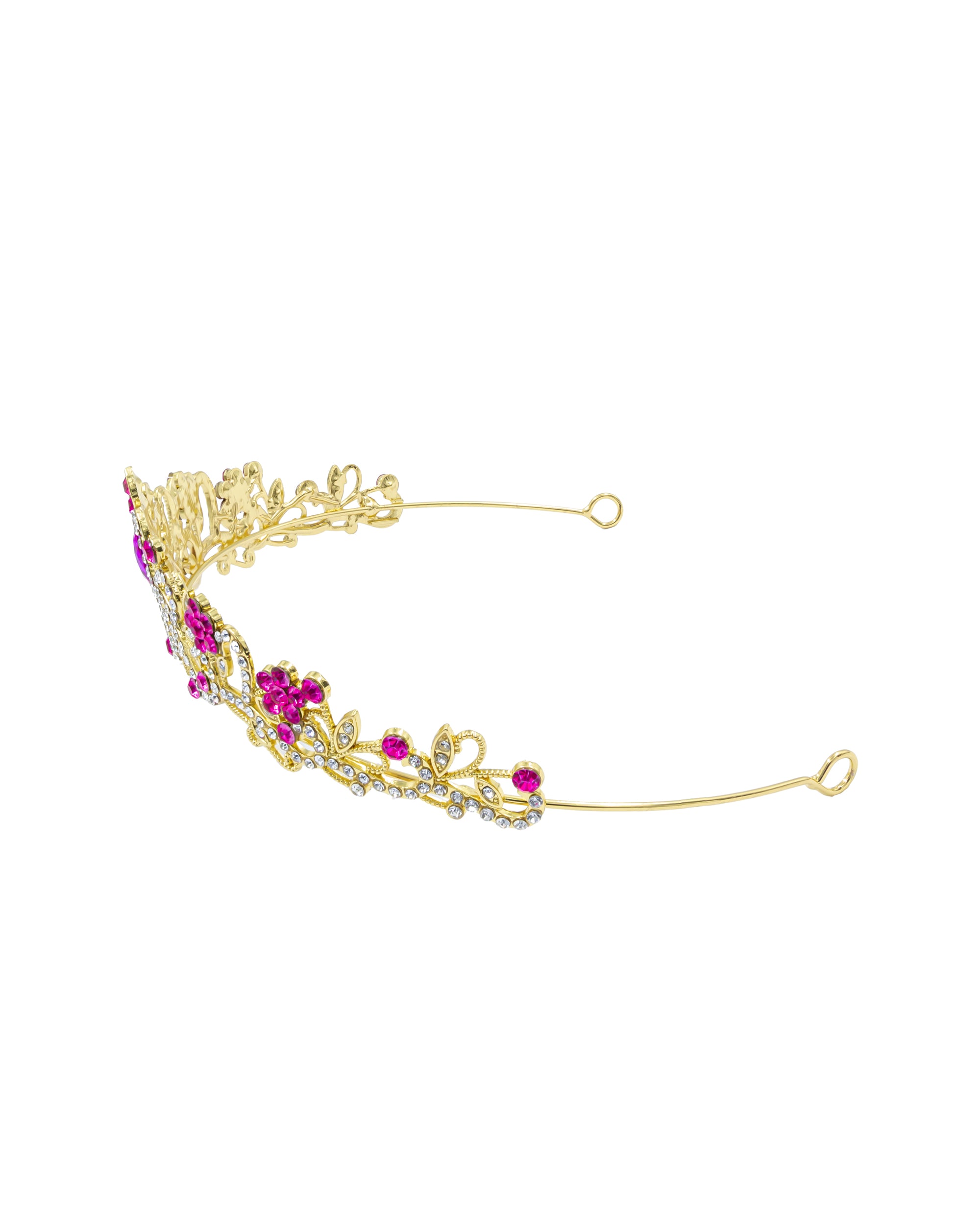 Corona Dorada de Diadema con piedras  - M123 Oro Laminado