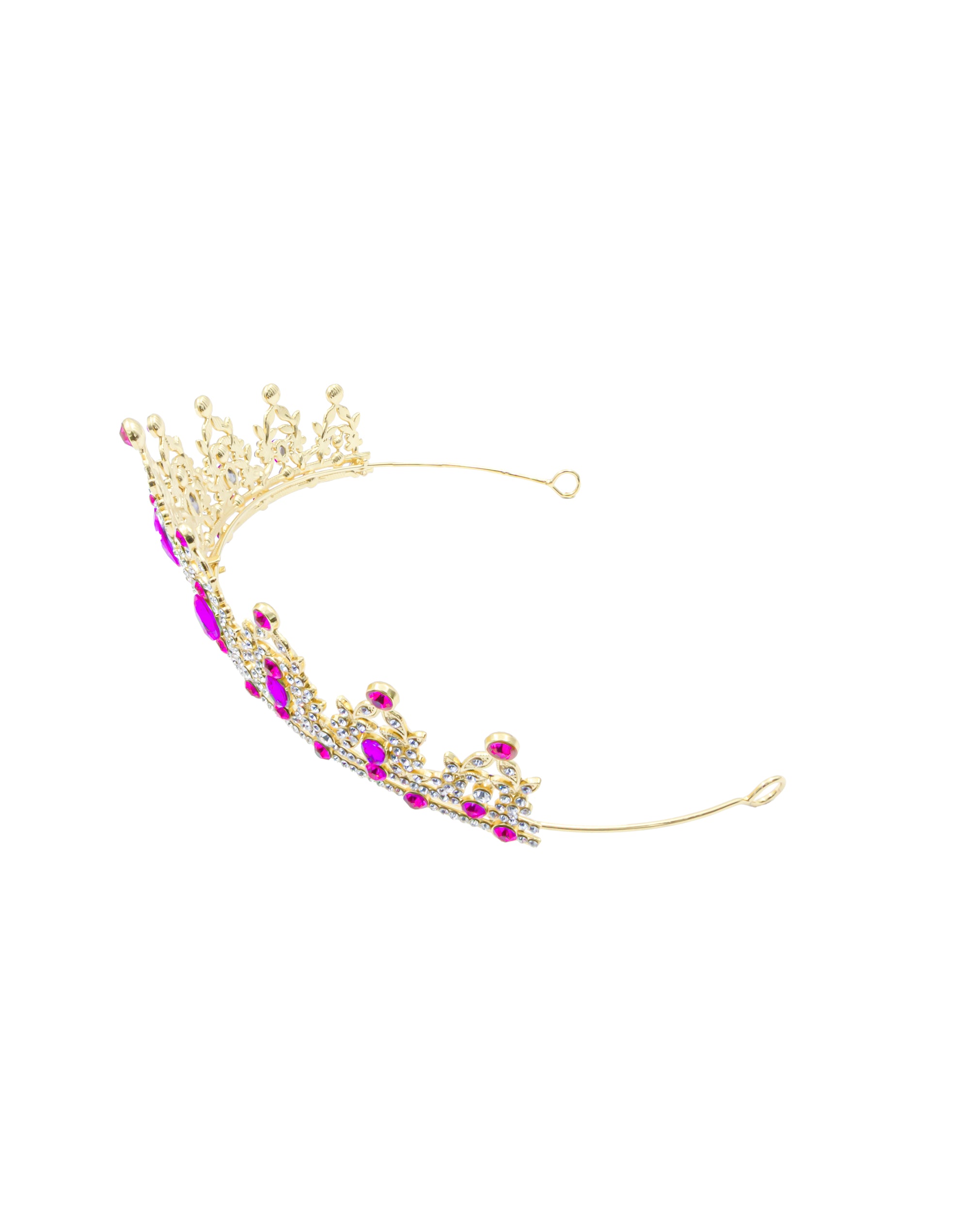 Corona Dorada de Diadema con piedras  - M224 Oro Laminado