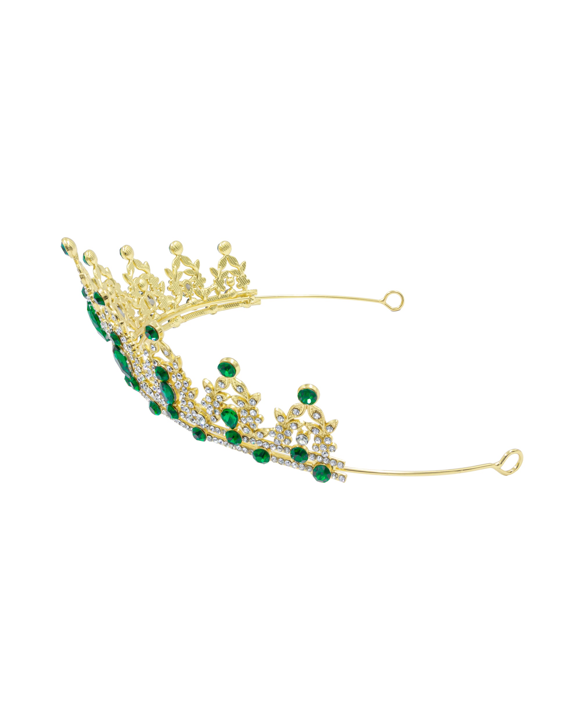 Corona Dorada de Diadema con piedras  - M132 Oro Laminado