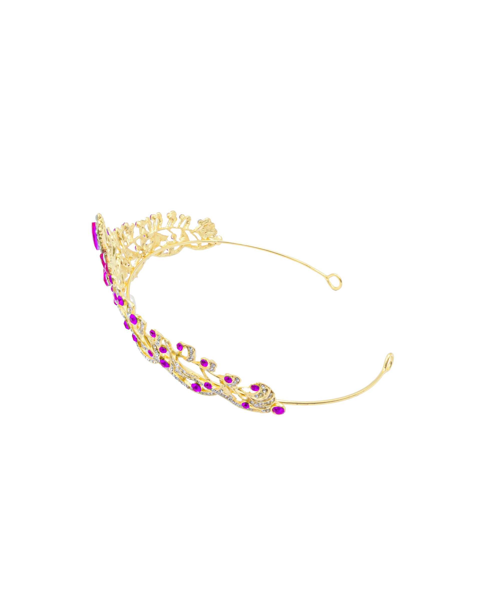 Corona Dorada de Diadema con piedras  - M225 Oro Laminado
