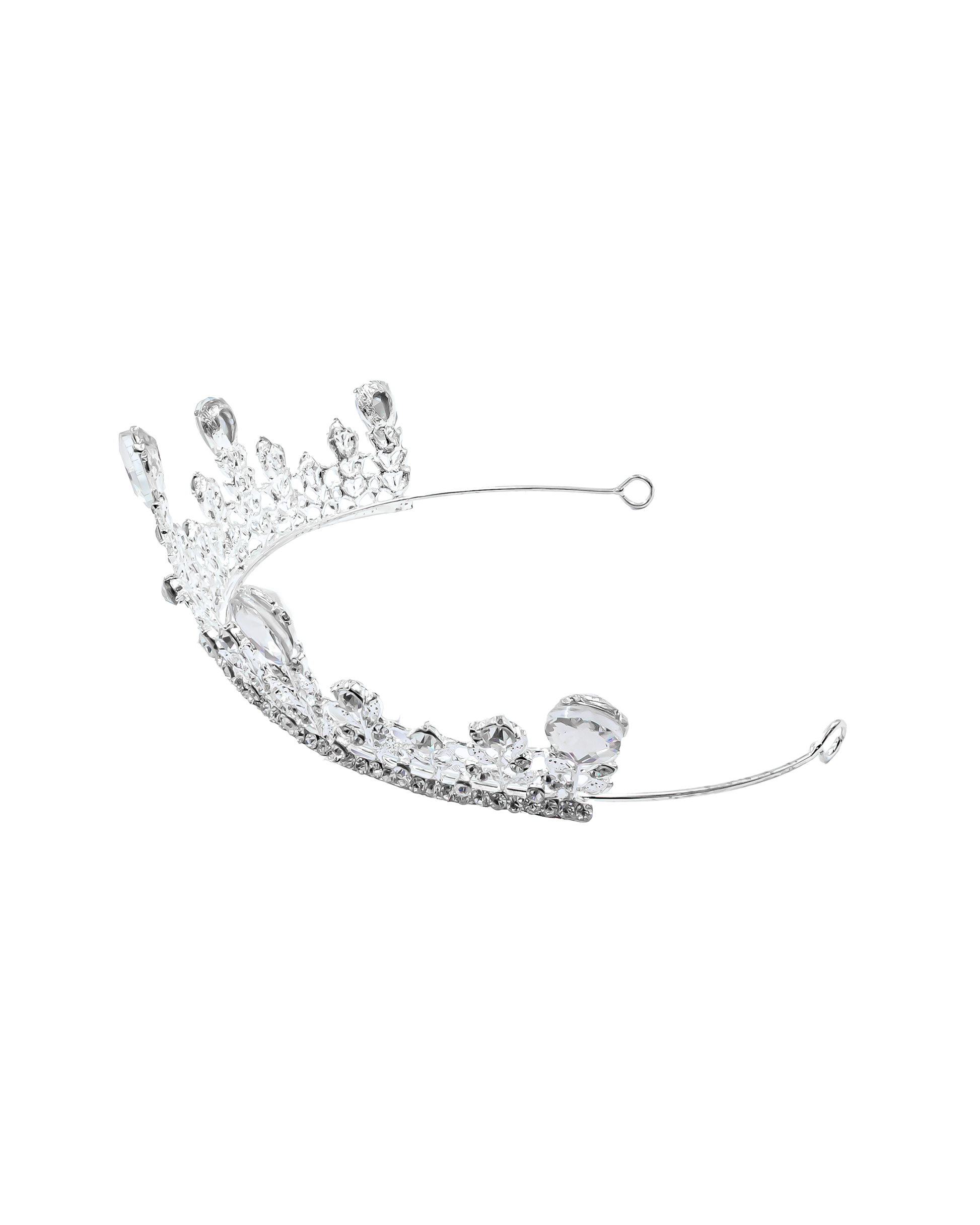 Corona Plateada de Diadema con piedras  - M175 Oro Laminado