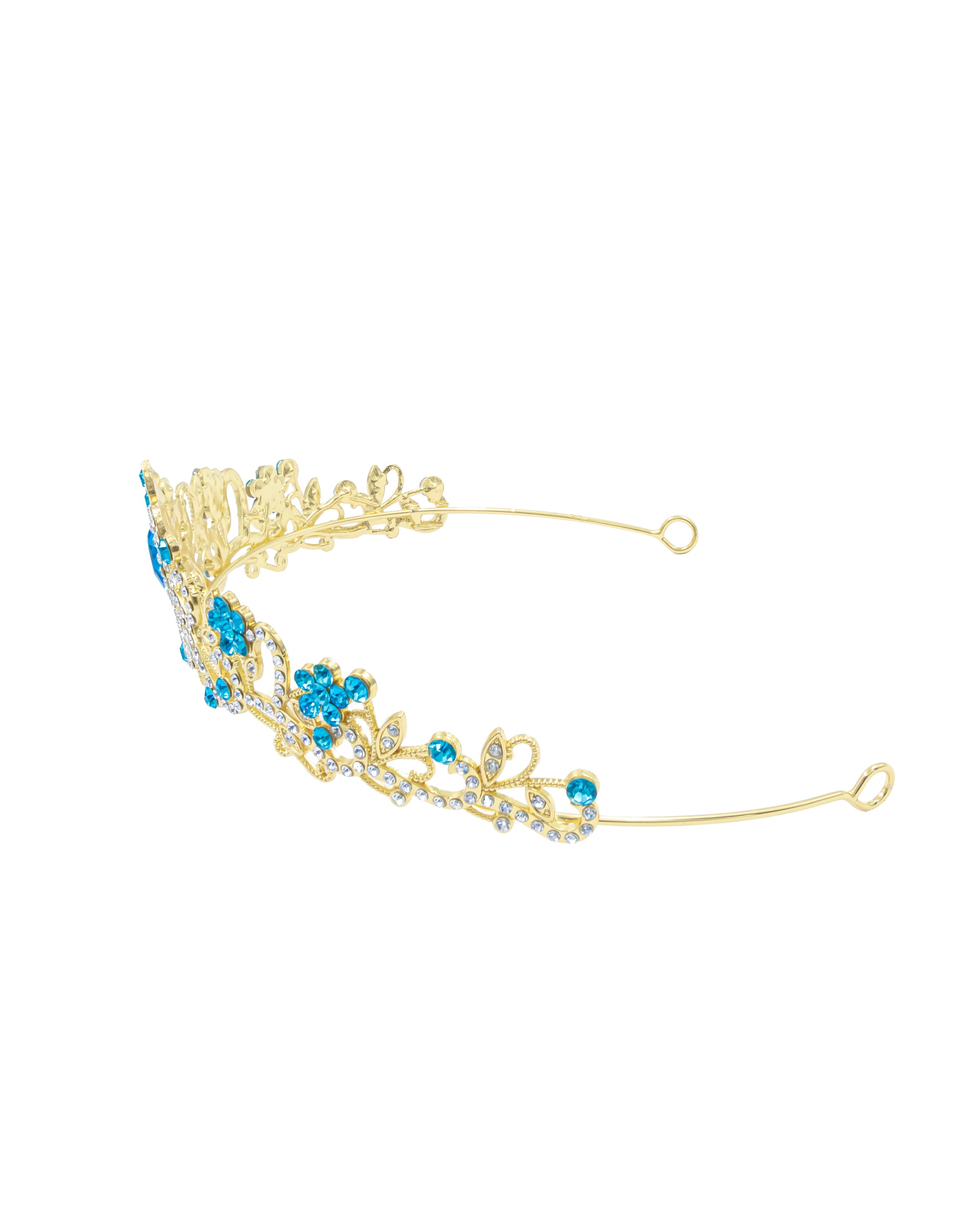 Corona Dorada de Diadema con piedras  - M130 Oro Laminado