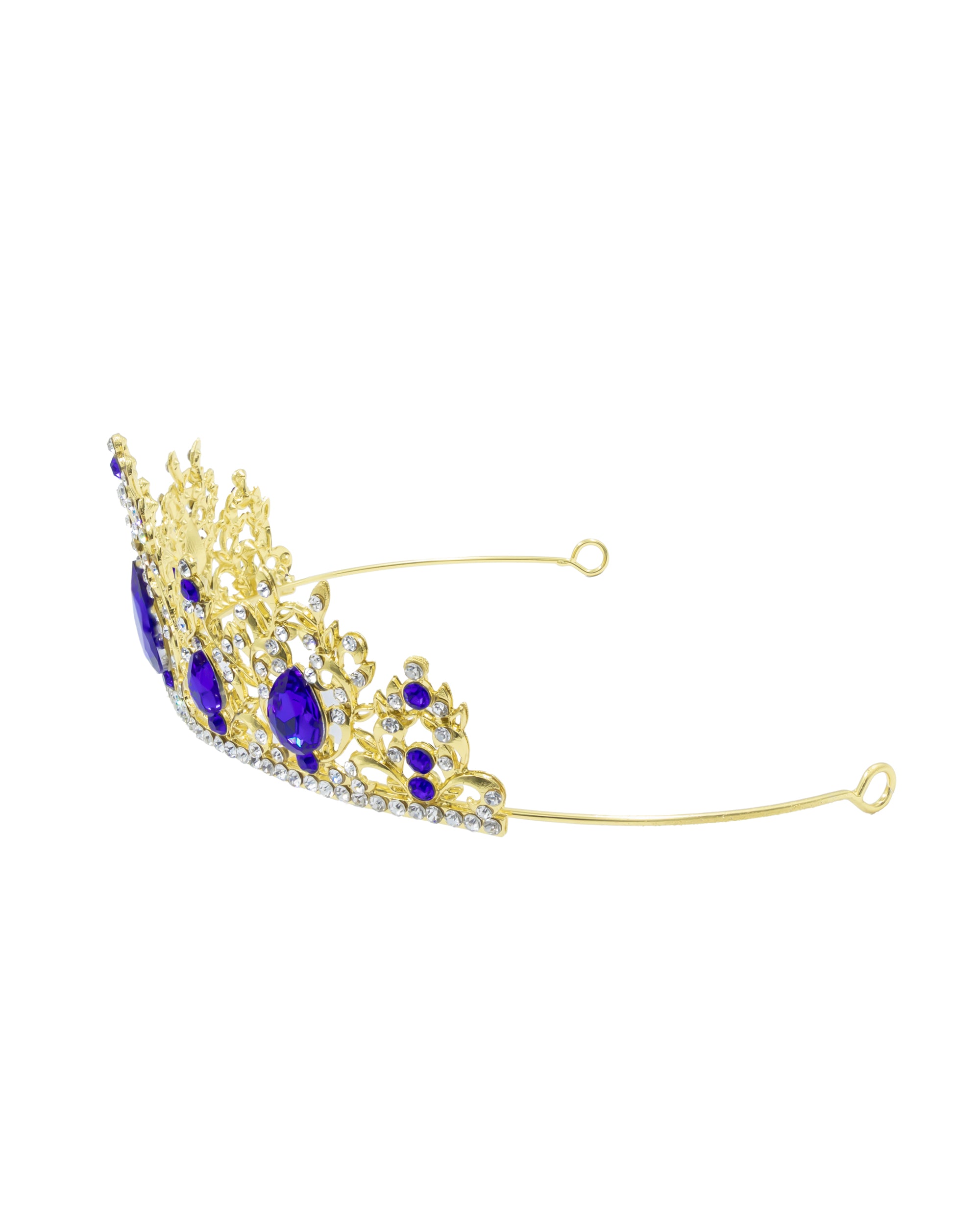 Corona Dorada de Diadema con piedras  - M127 Oro Laminado